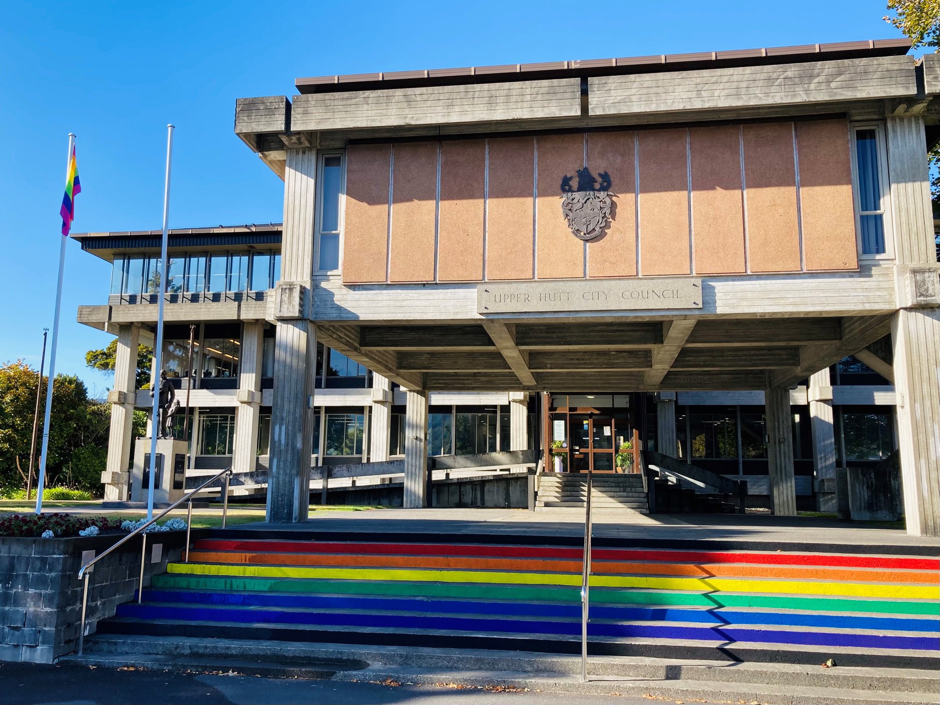 Rainbow Steps at Civic Centre, March 2021