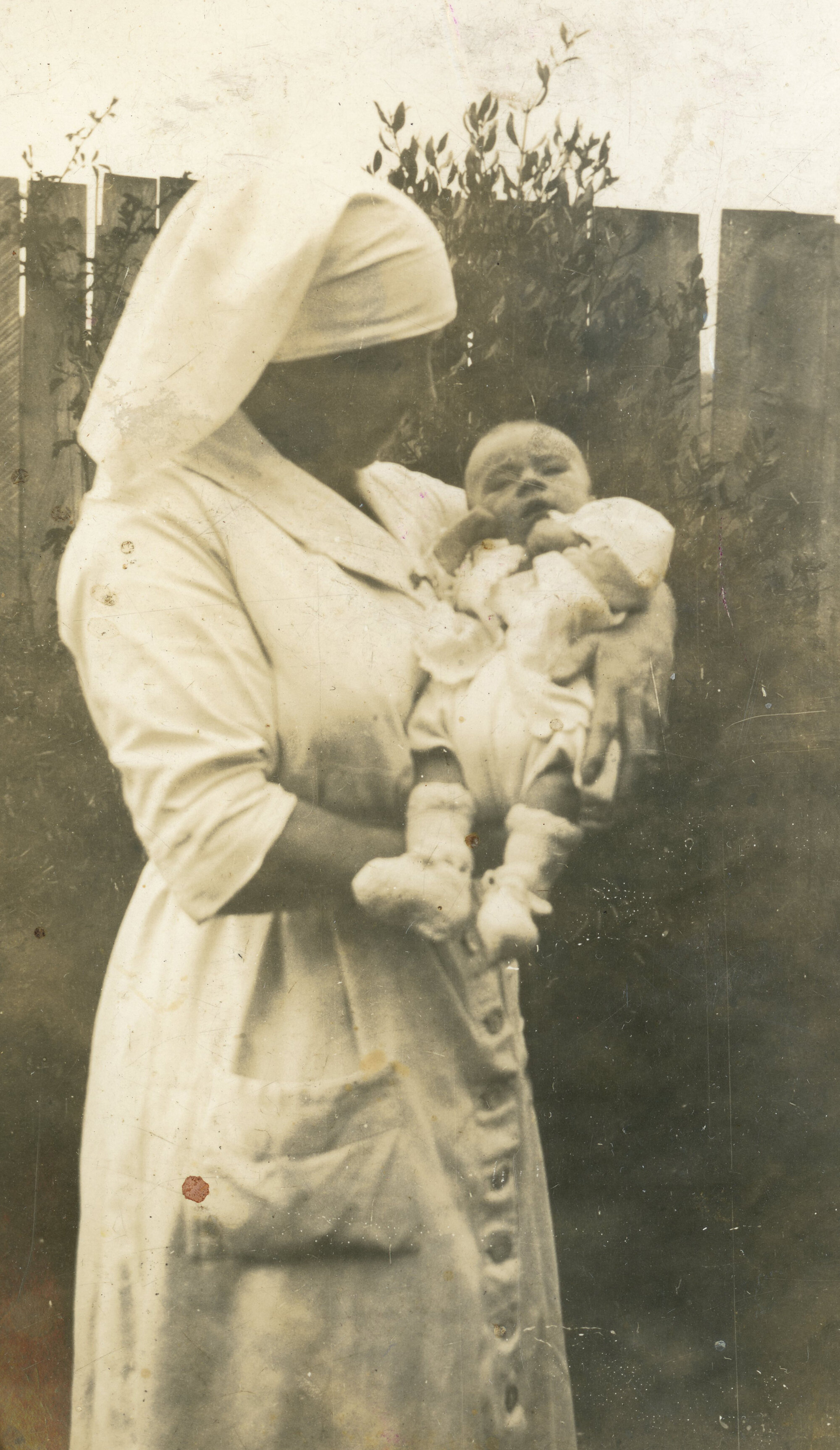 Campbell Family Photograph; Nurse Woods with baby; ca 1920s