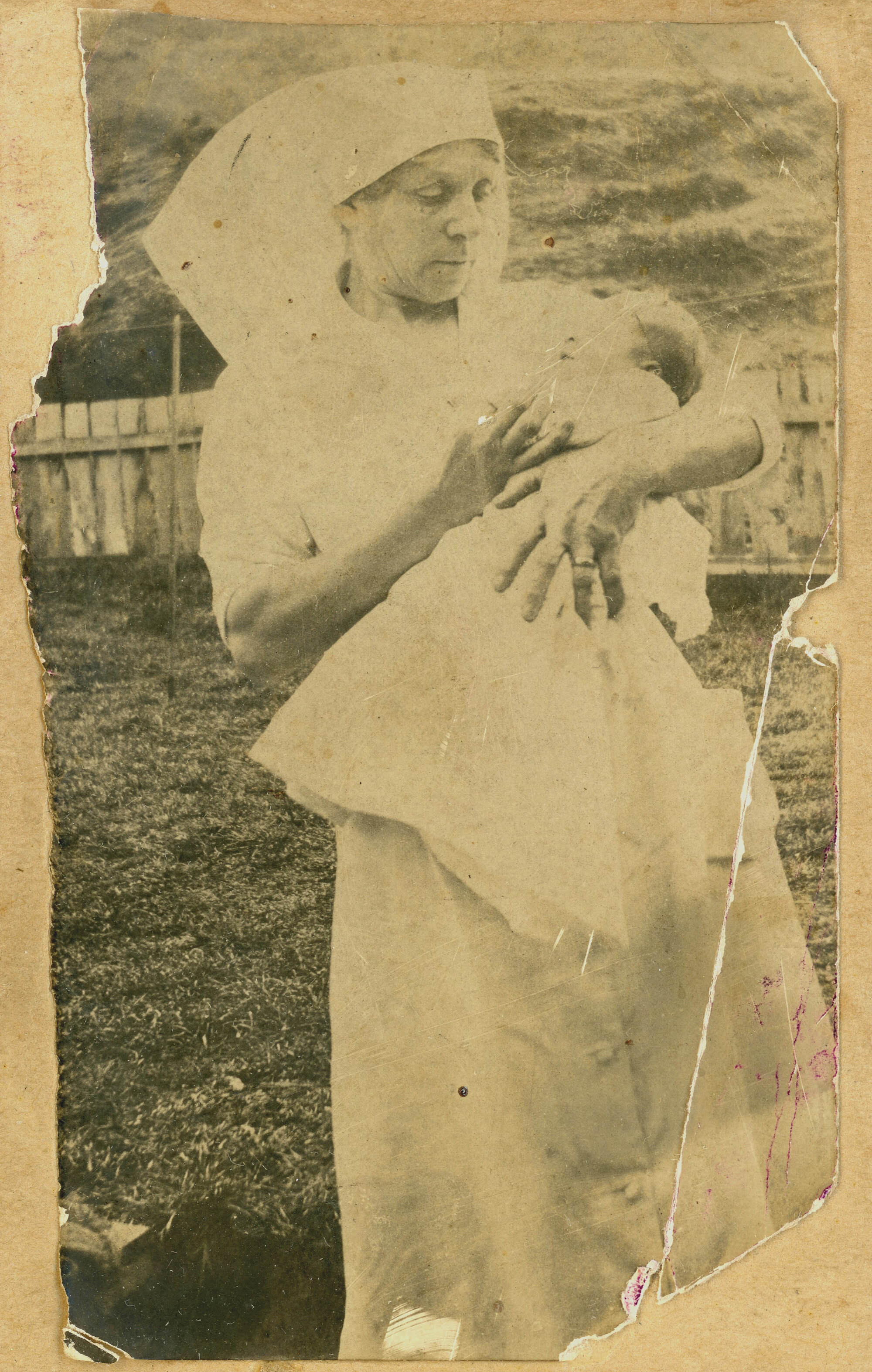 Campbell Family Photograph; Nurse Woods with baby; ca 1920s