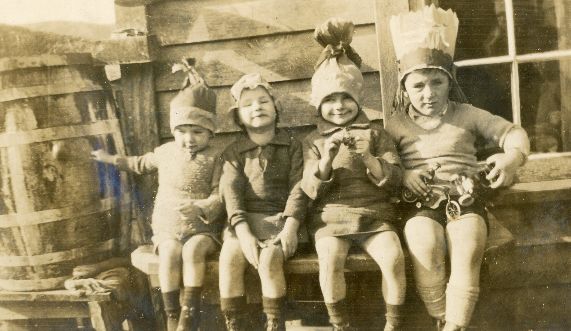 Campbell Family Photograph; Party; Jackie, June, Bettie and Mac; ca 1920s