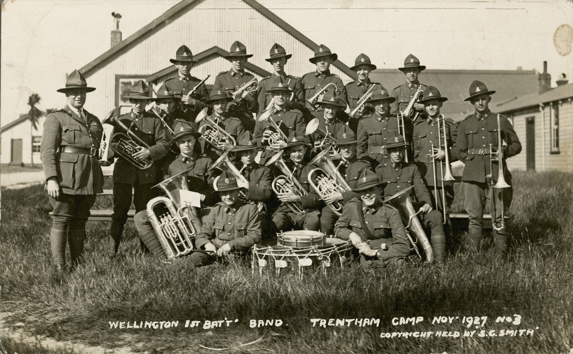 Trentham Camp; Wellington 1st Battalion band, November 1927.