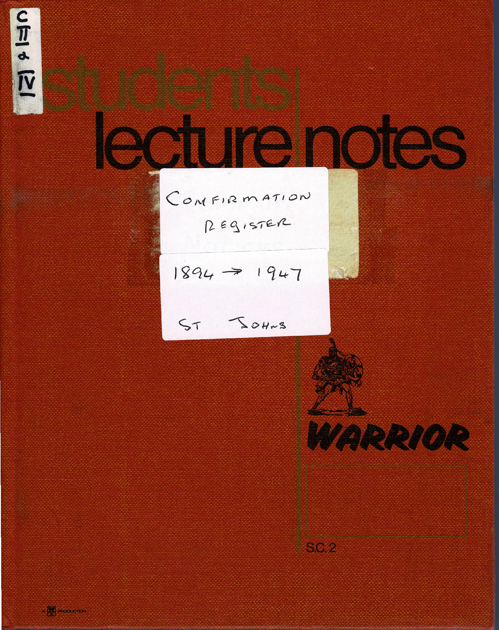 St Johns Confirmation Register 1894 - 1907, 1938 - 1947