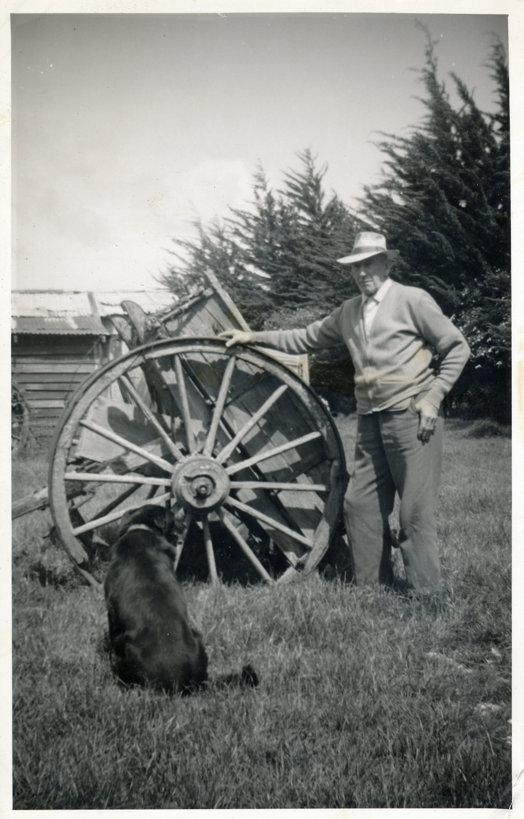 Kenneth Geange with sheep dog Danny