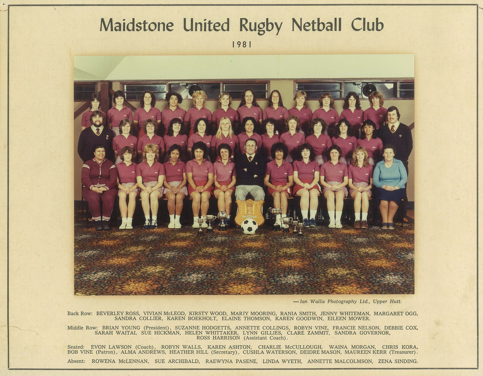 Maidstone United Rugby Netball Club, 1981
