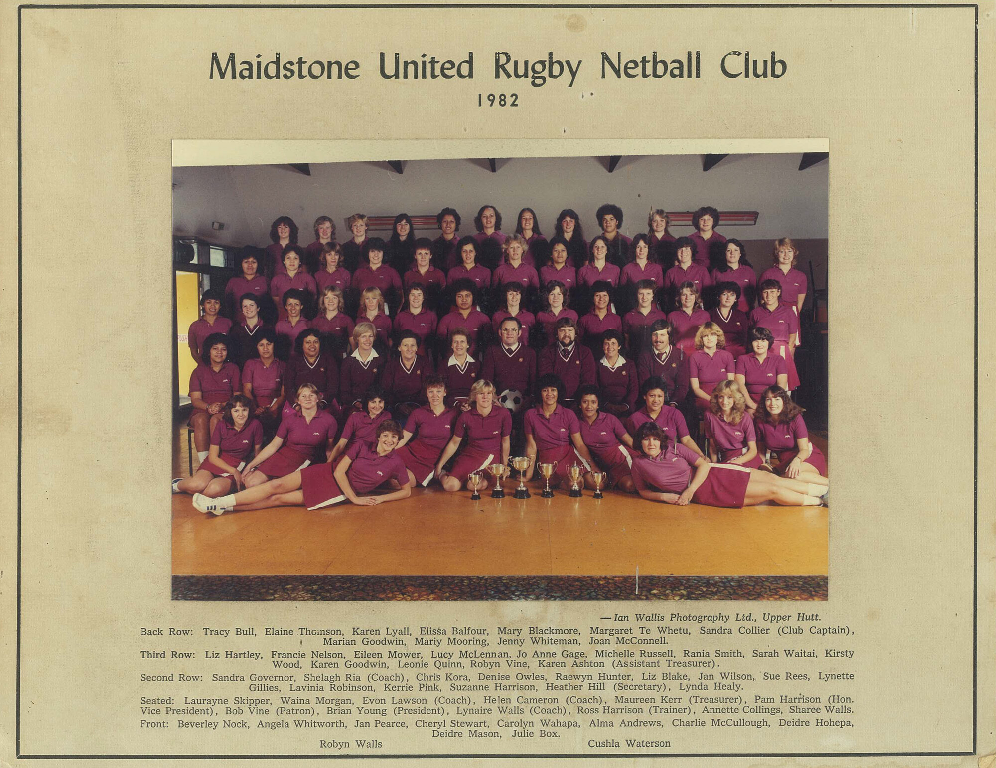 Maidstone United Rugby Netball Club; 1982