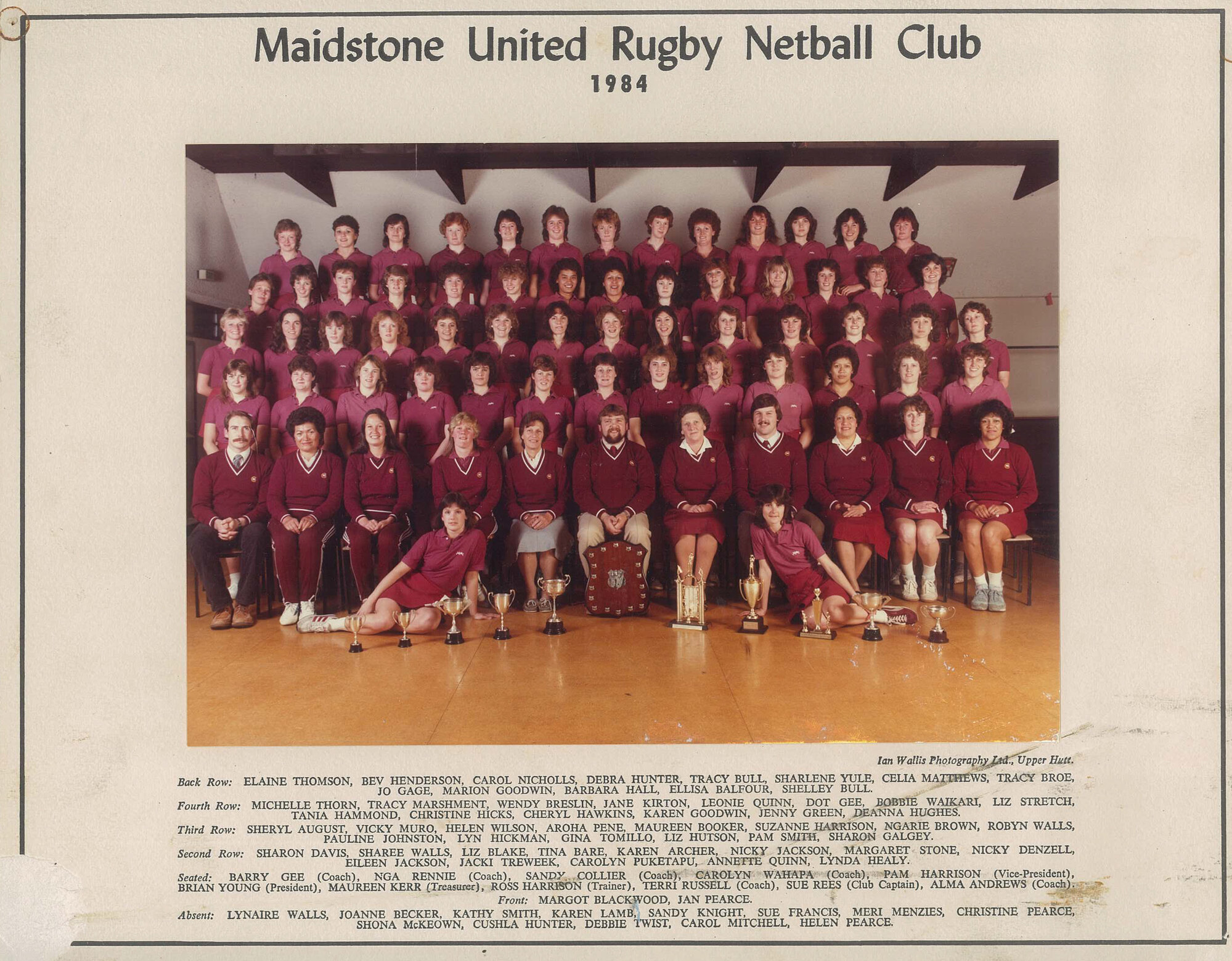 Maidstone United Rugby Netball Club; 1984