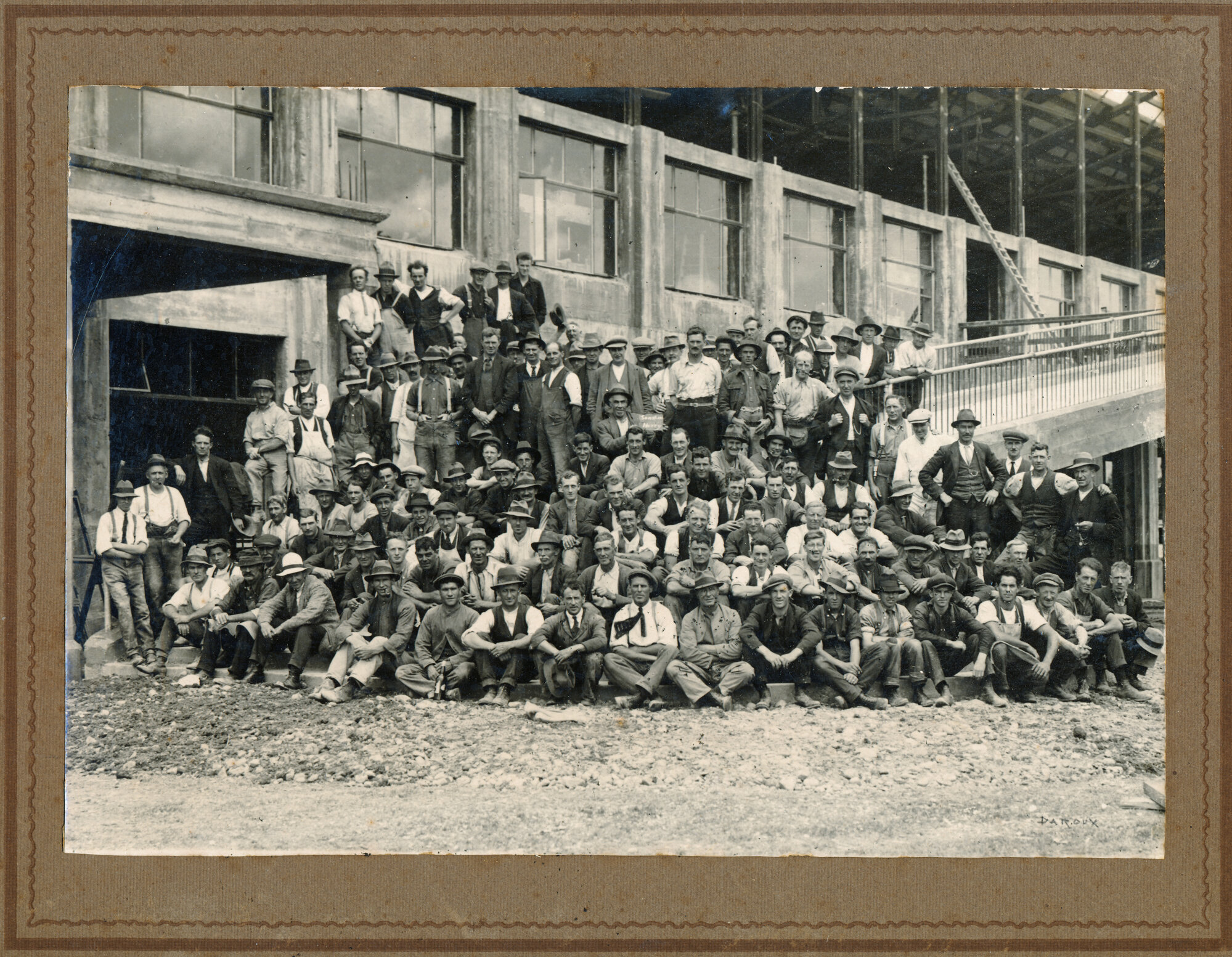 Workers building the new stand at Trentham Racecourse
