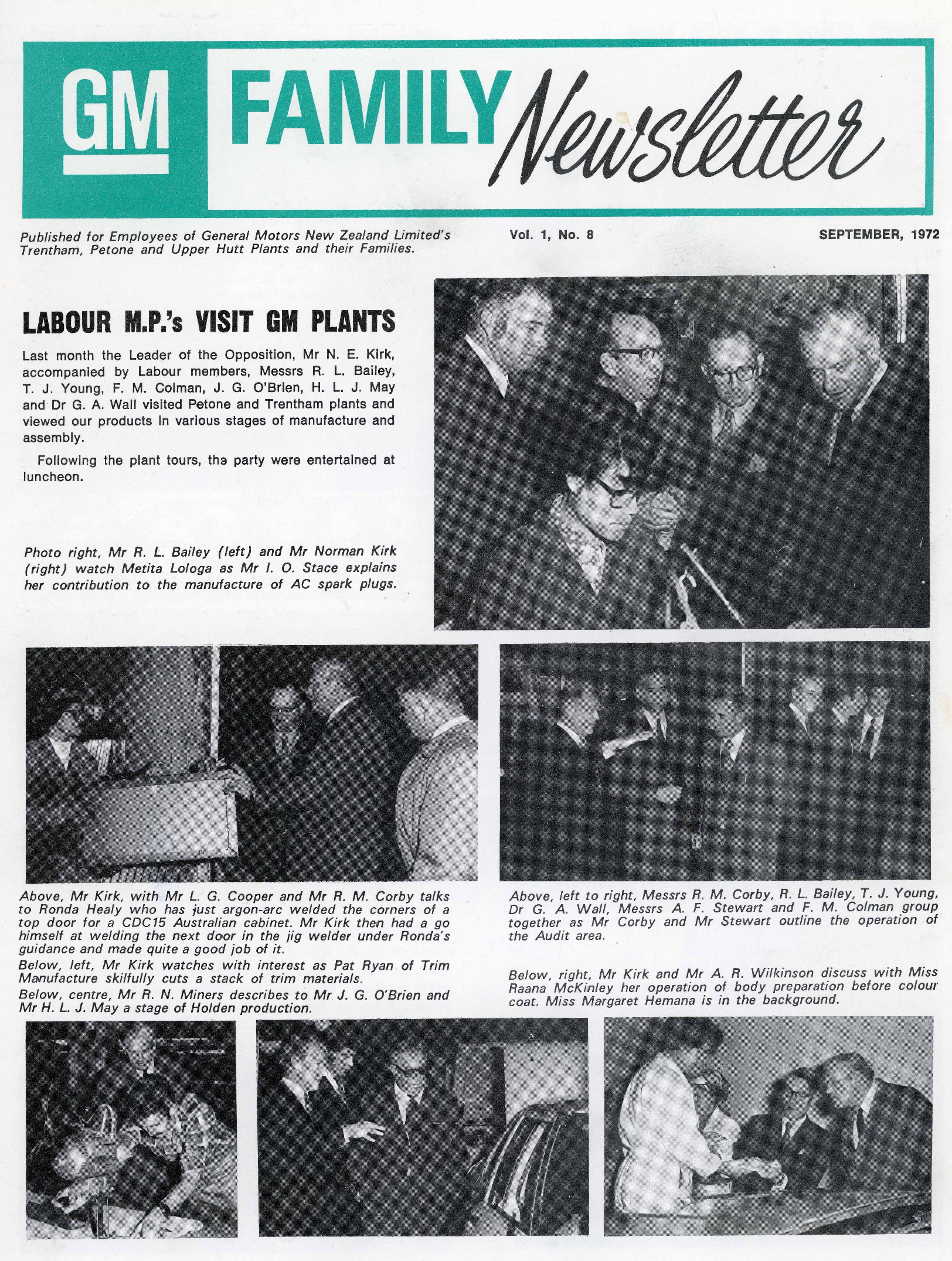 General Motors Family Newsletter; Vol 1, No.8; 1972