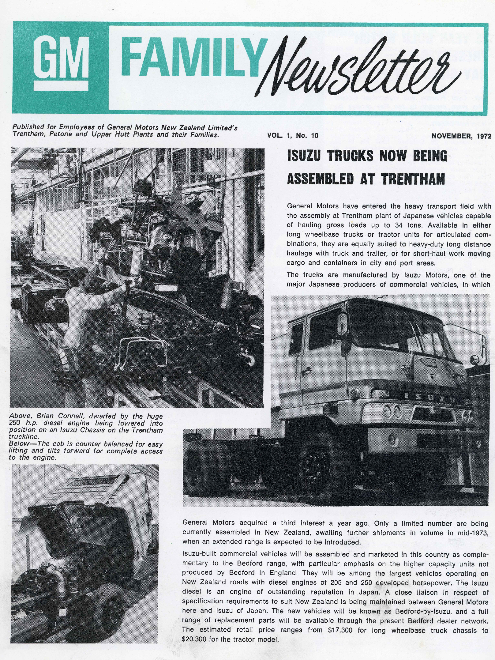 General Motors Family Newsletter; Vol 1, No.10; 1972
