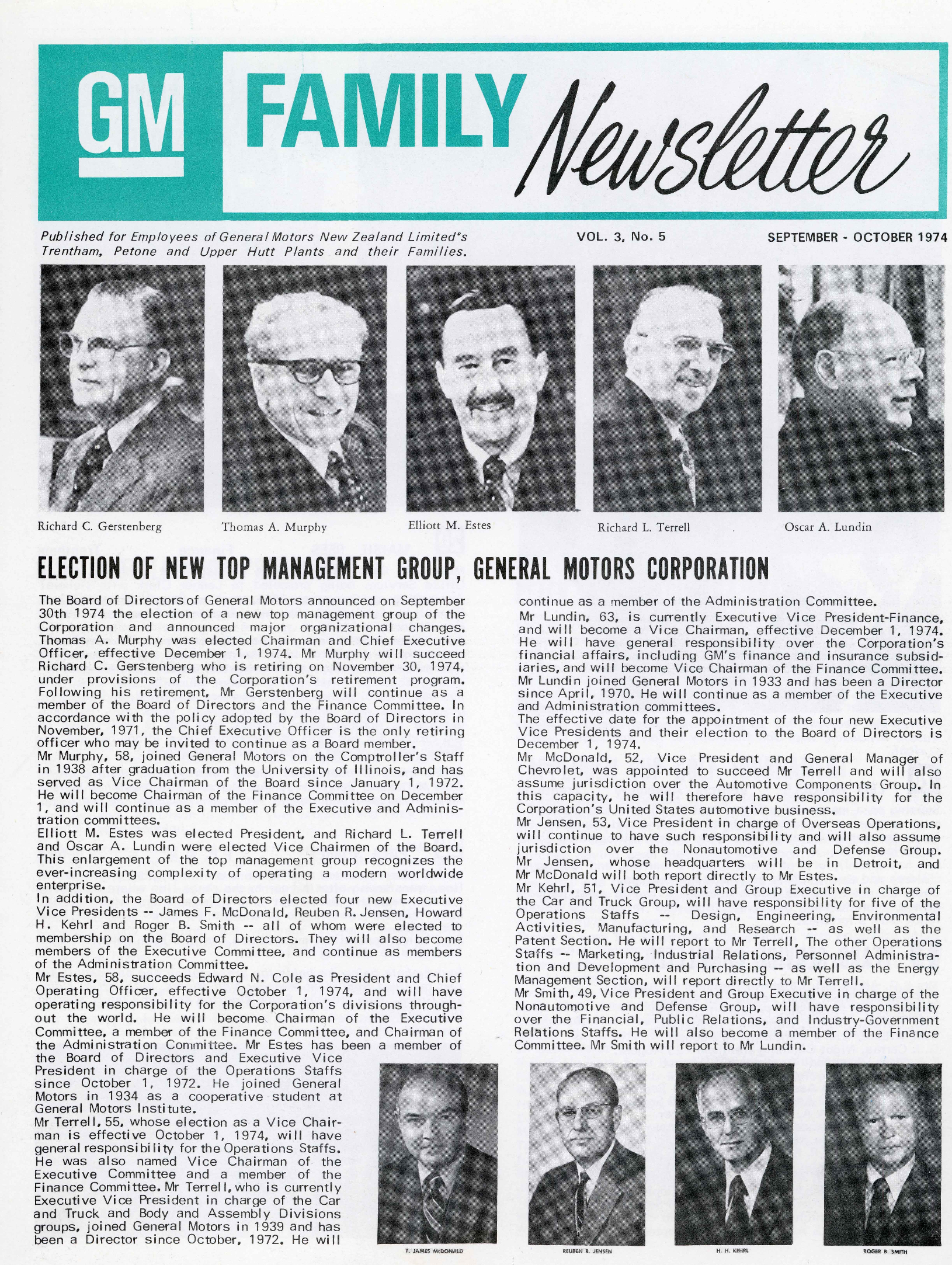 General Motors Family Newsletter; Vol 3, No.5; 1974
