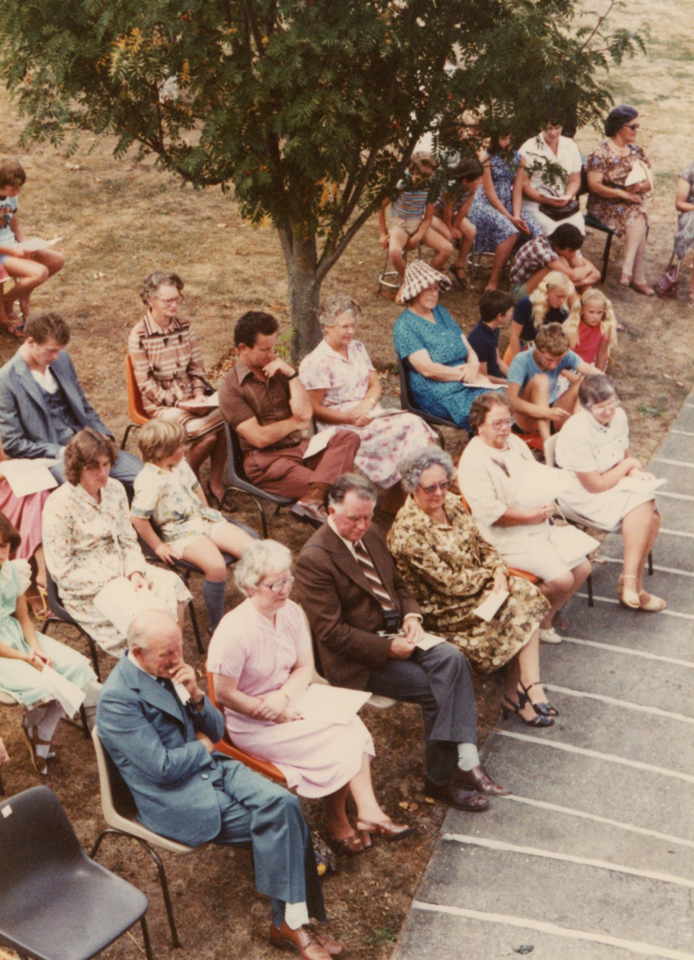 Elderslea Maternity Hospital; Crowd at Sunday Church Service; ca 1980s
