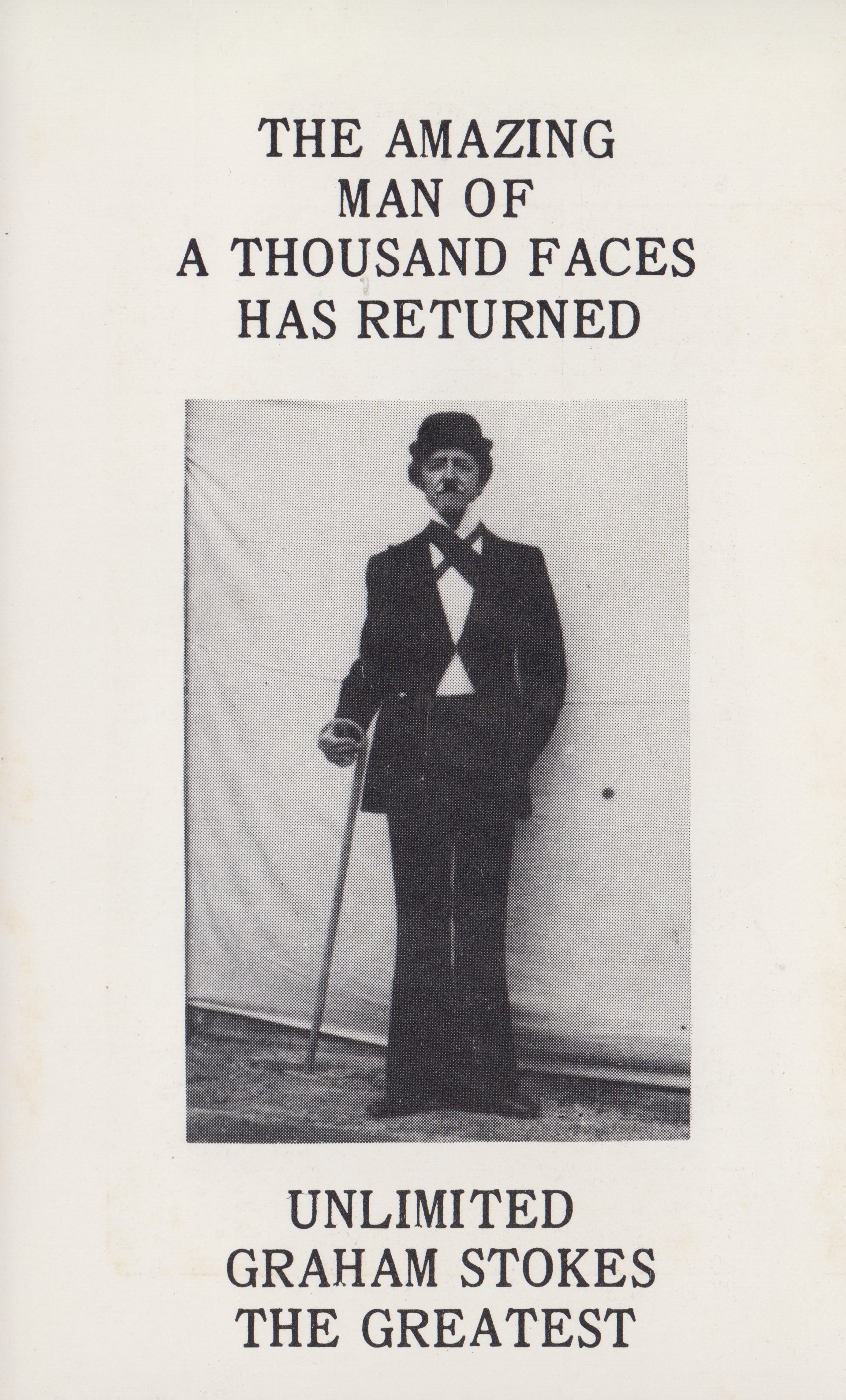Graham Stokes as Charlie Chaplin; ca 1980s