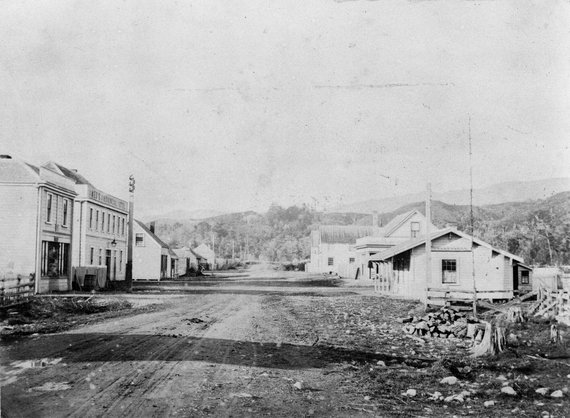 Looking North along Main Street; Upper Hutt; ca 1880