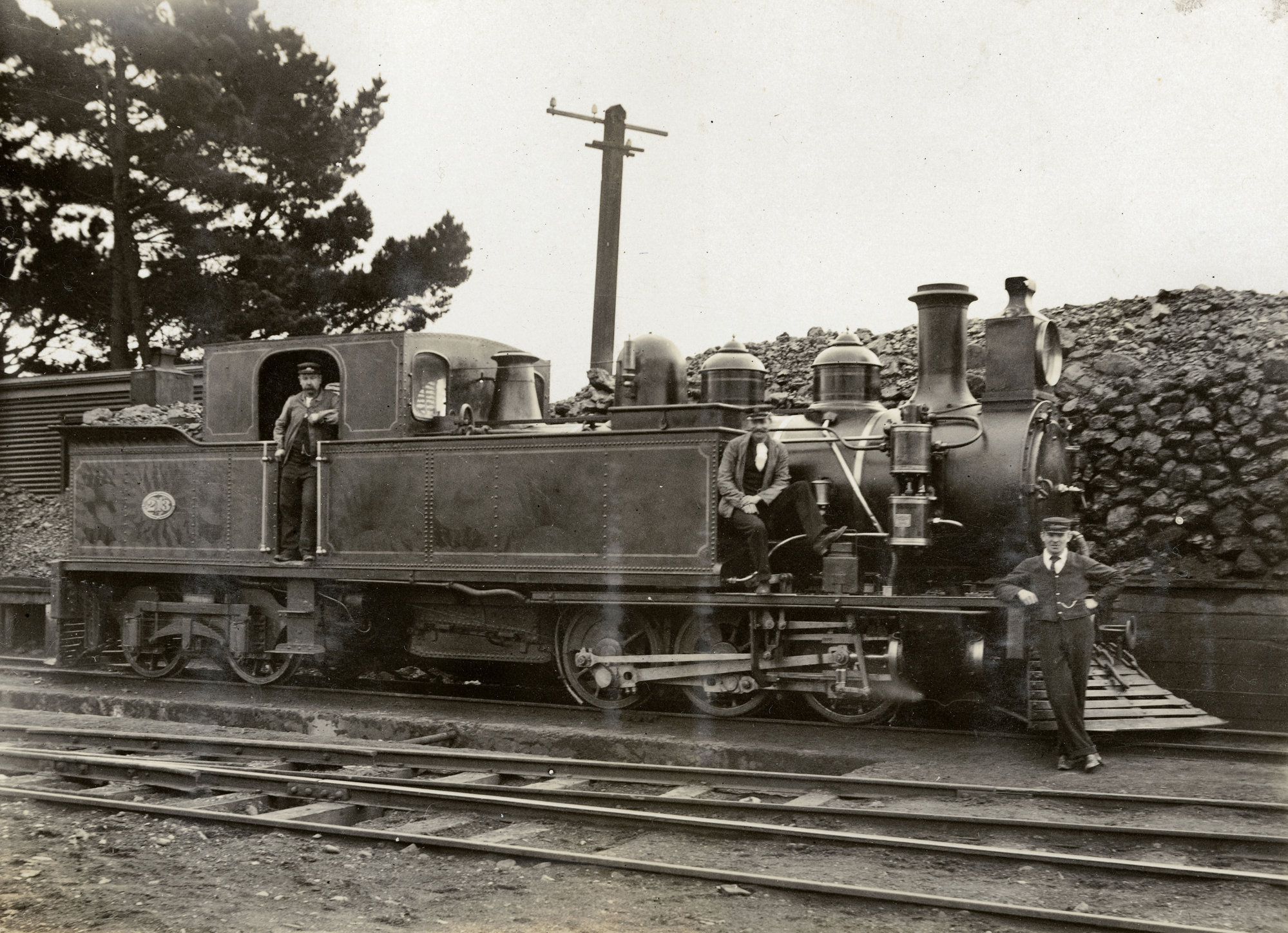 S Class Fairlie 213 Locomotive; Upper Hutt; ca 1900