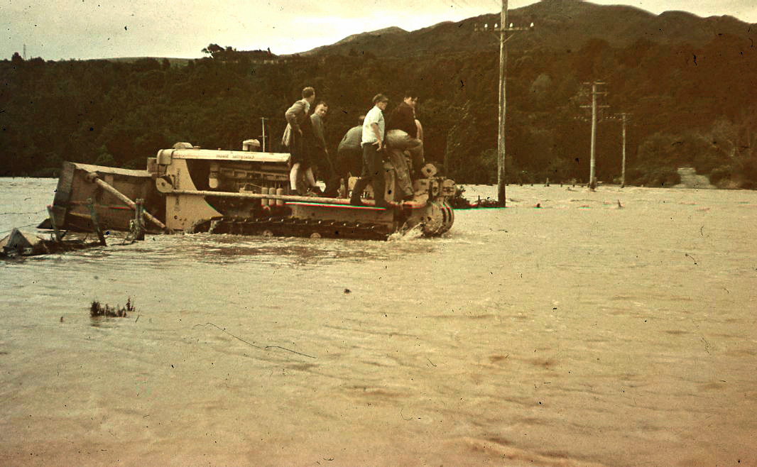 Flood with Bulldozer; ca 1965