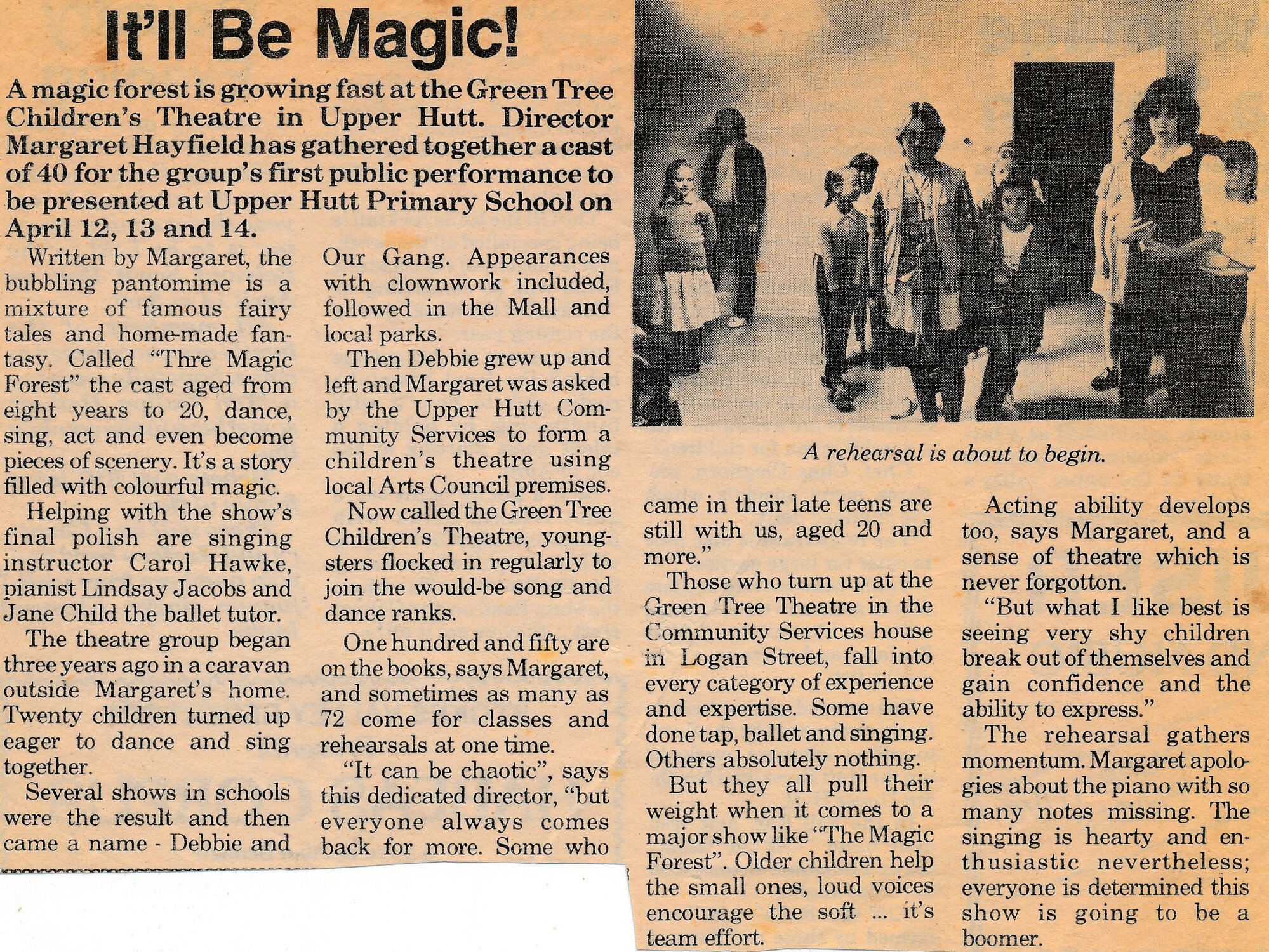 Upper Hutt Green Tree Children's Theatre; ca 1980s