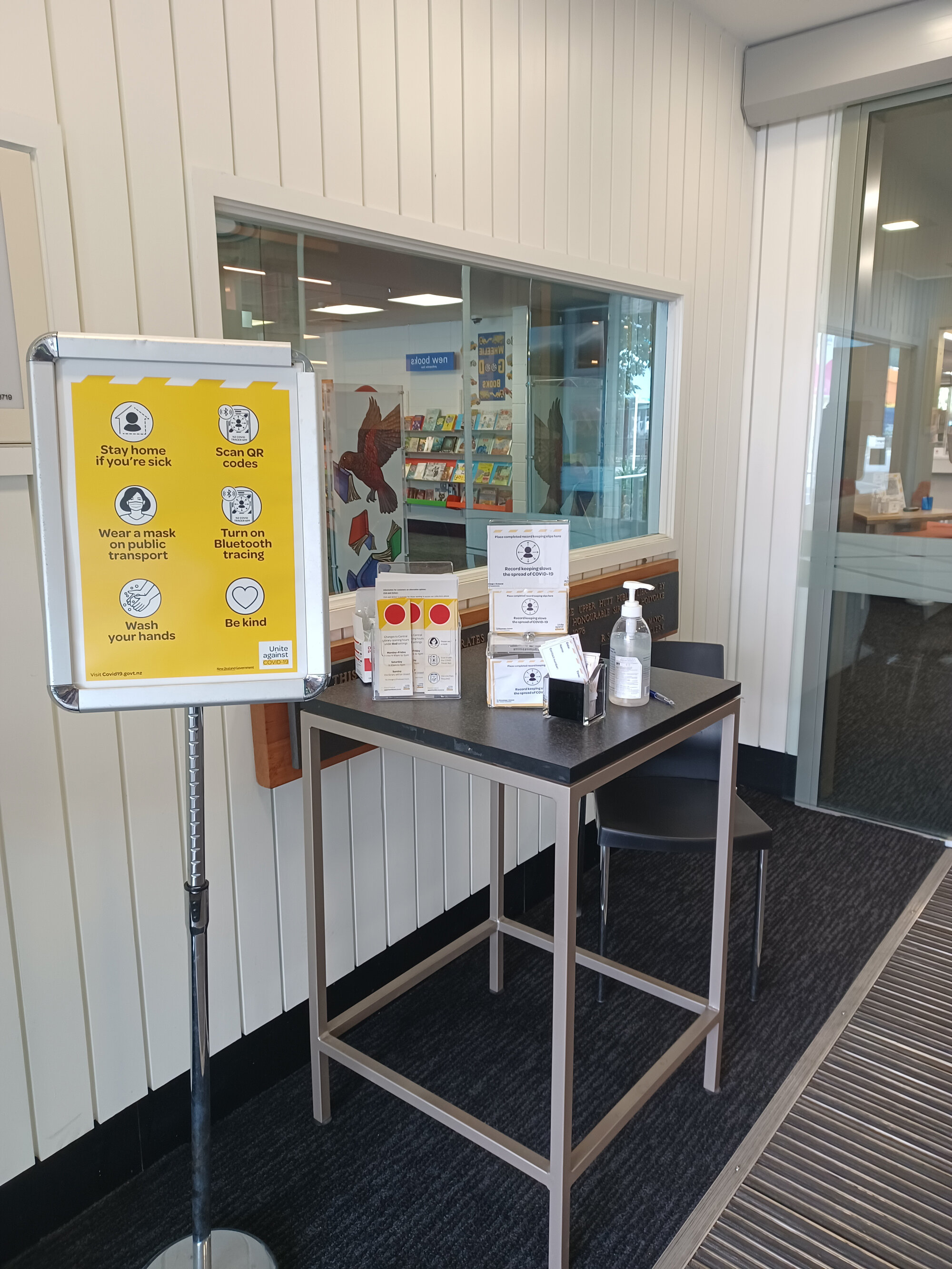 Vaccine Pass Notifications at Upper Hutt Central Library; 2022