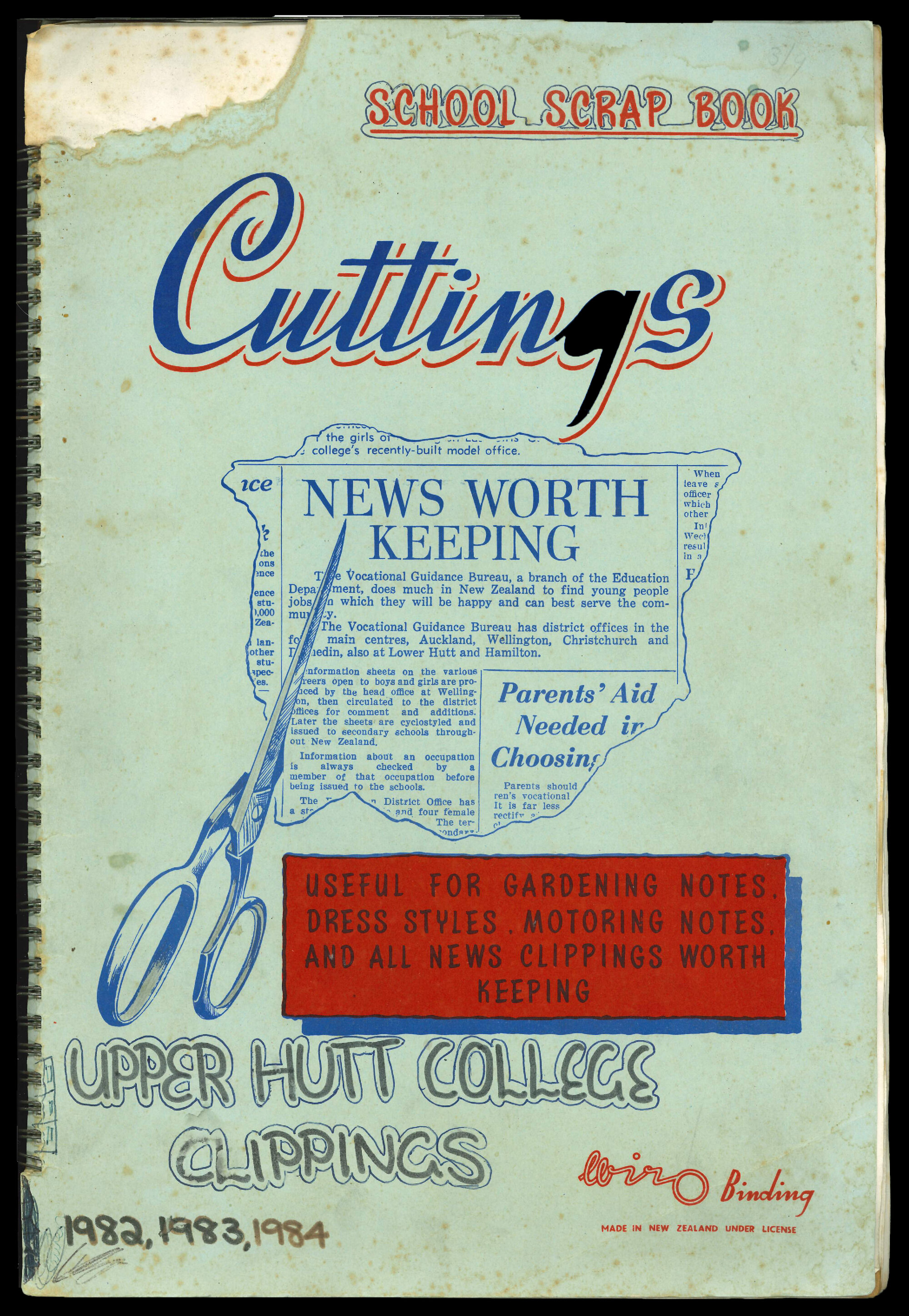 Upper Hutt College; Scrapbook; 1982-84