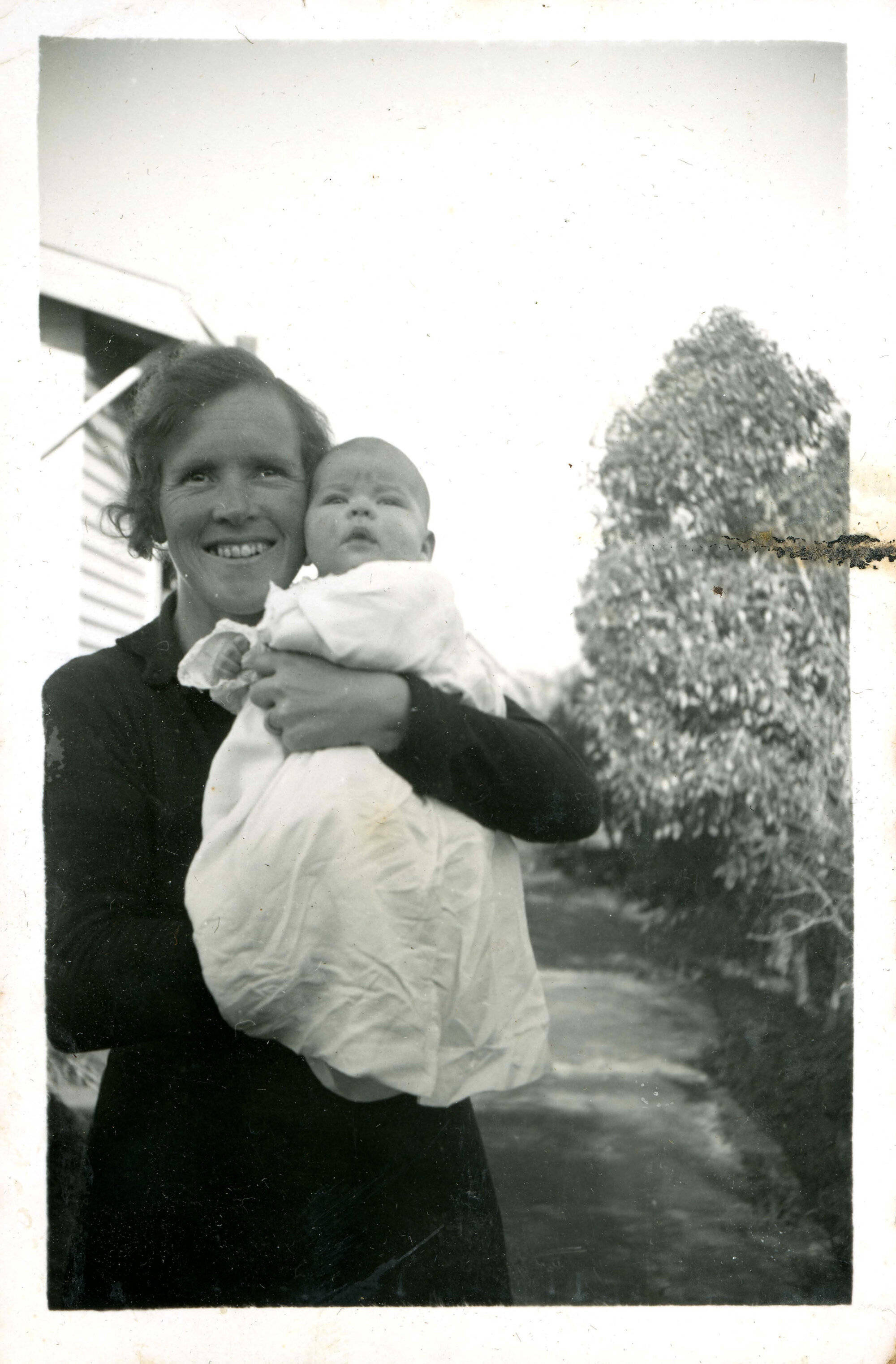 Sharman Marsh Family Photo Album; Miss Childs with Baby; ca. Late 1930s- Early 1940s