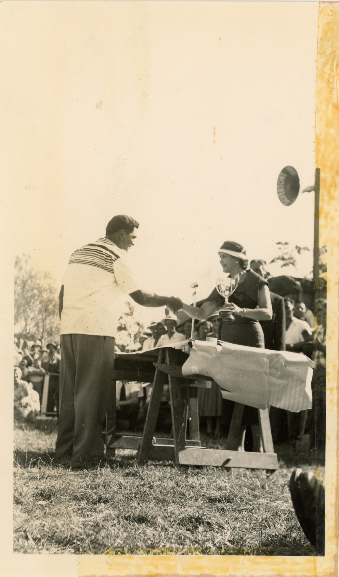 Axemen's Association Scrapbook; Axeman accepting award; 1958 