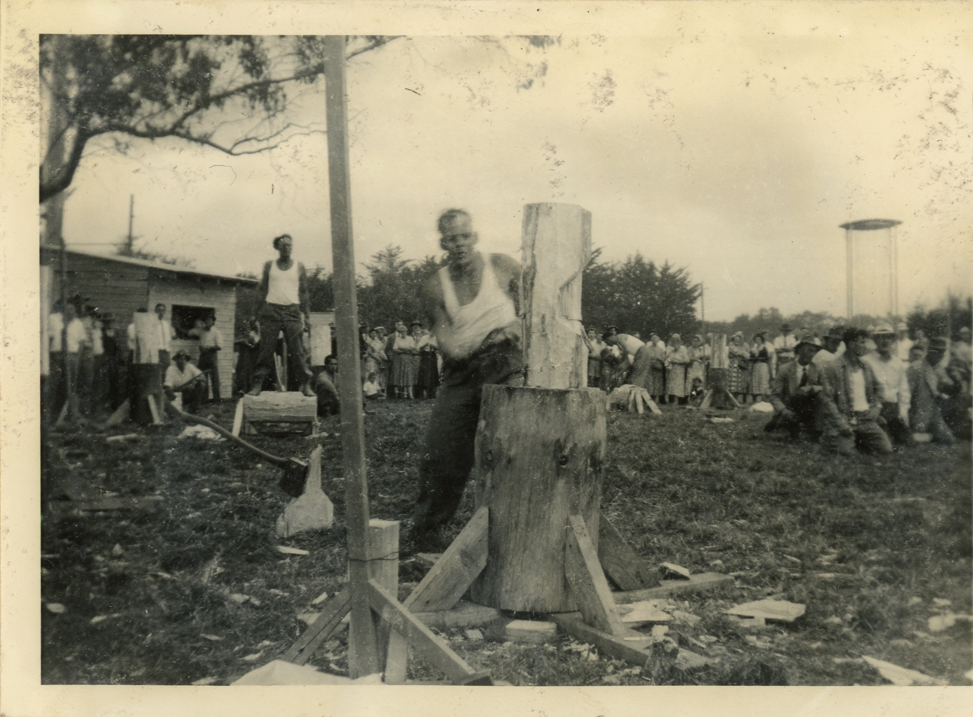 Axemen's Association Scrapbook; Wood-Chopping Event; ca. 1959-60