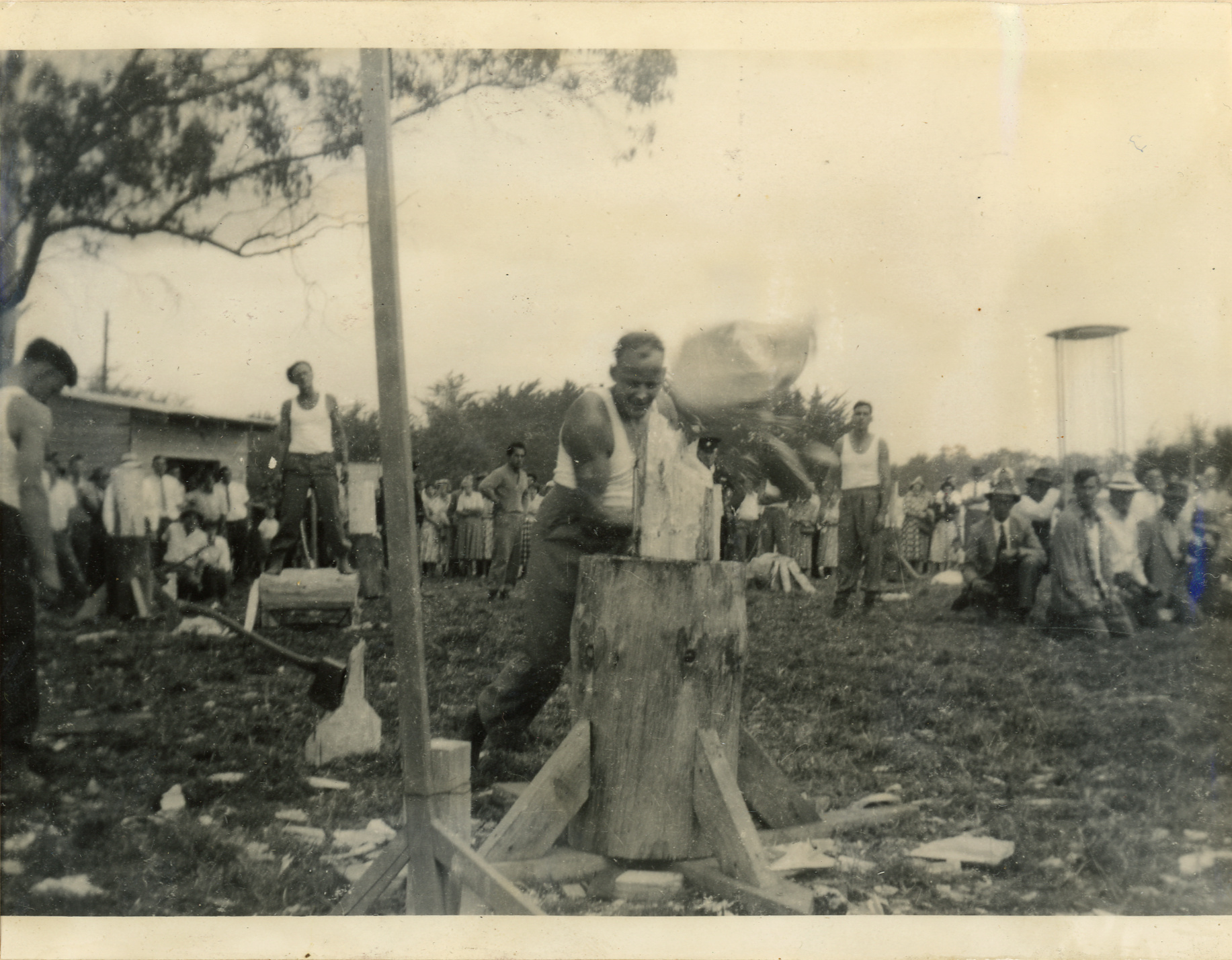 Axemen's Association Scrapbook; Wood-Chopping Event; ca. 1959-60