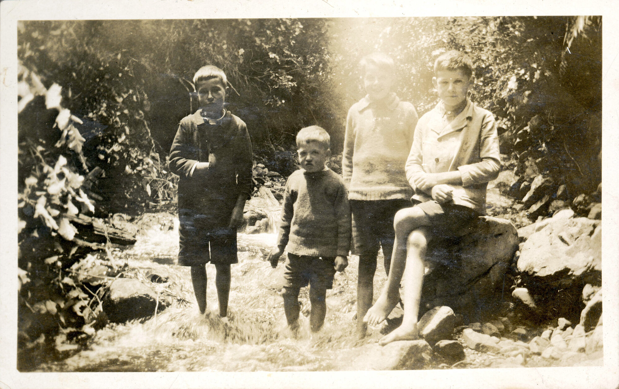 Sharman Marsh Family Photo Album; David, Tom and Carl Poulson with Jack Jarvie; ca. 1924-26