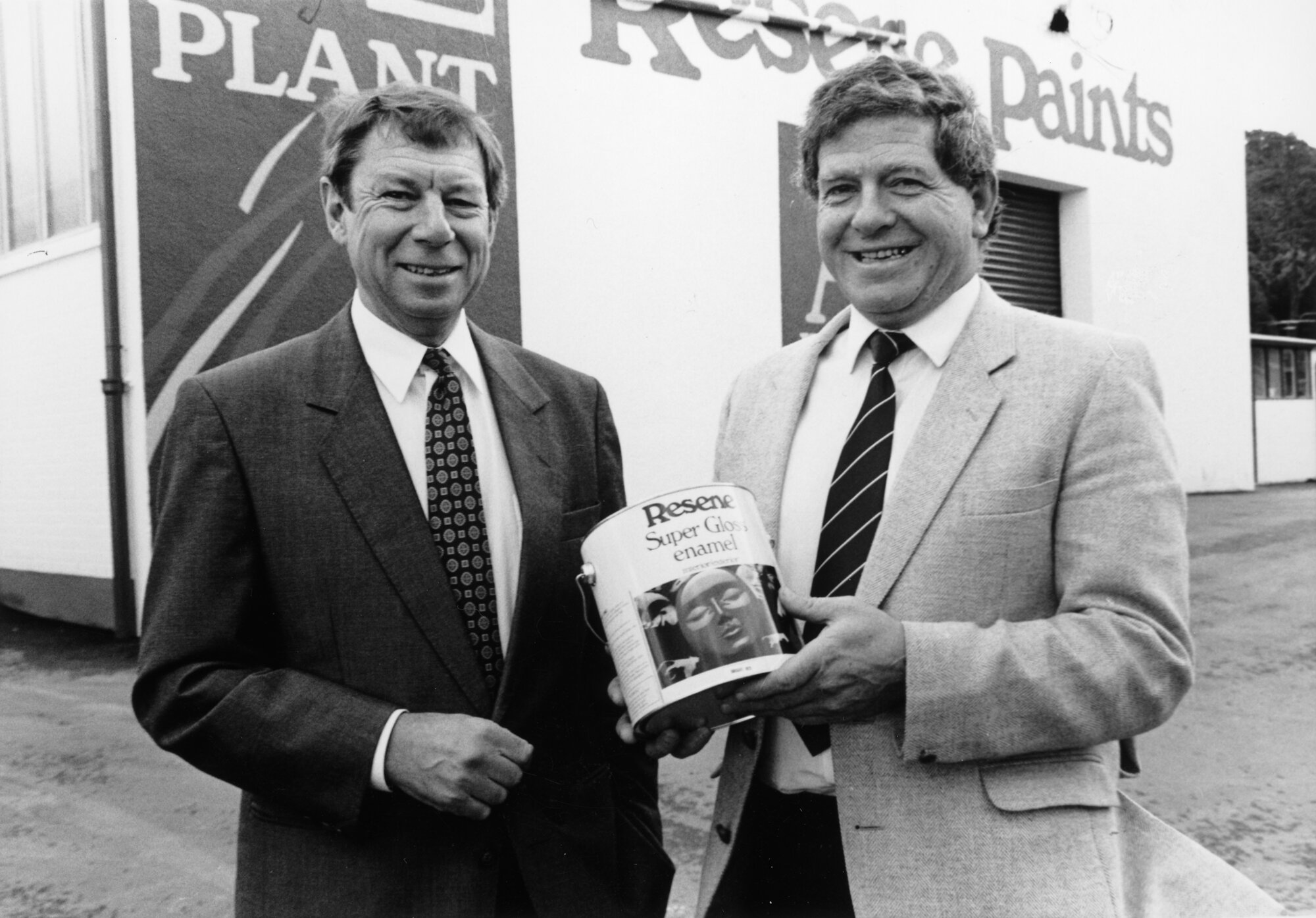 Resene Paints, 1038-1044 Fergusson Drive; Mayor Rex Kirton and managing director Tony Nightingale.