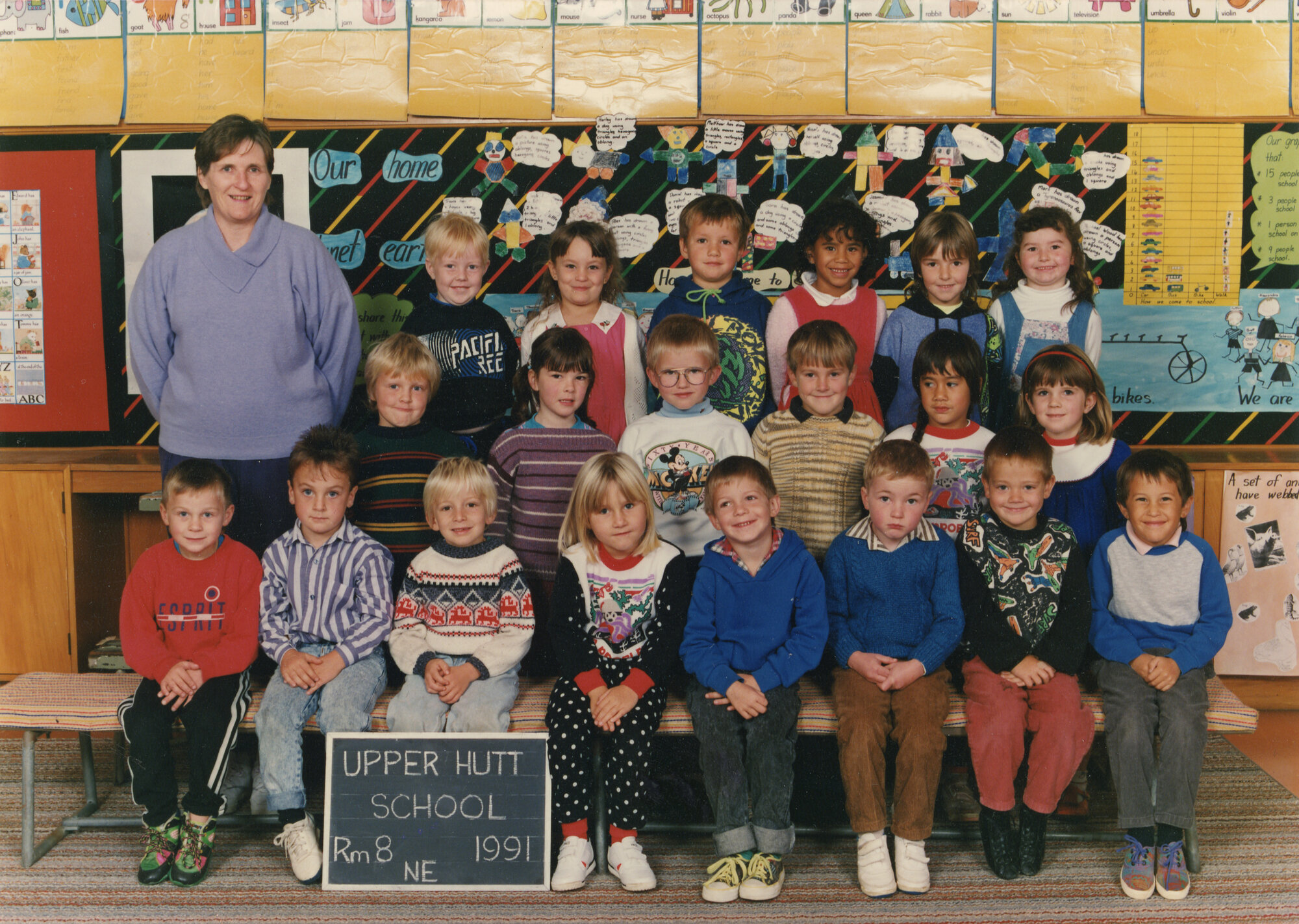 Upper Hutt School; Class photo Rm 8; 1991