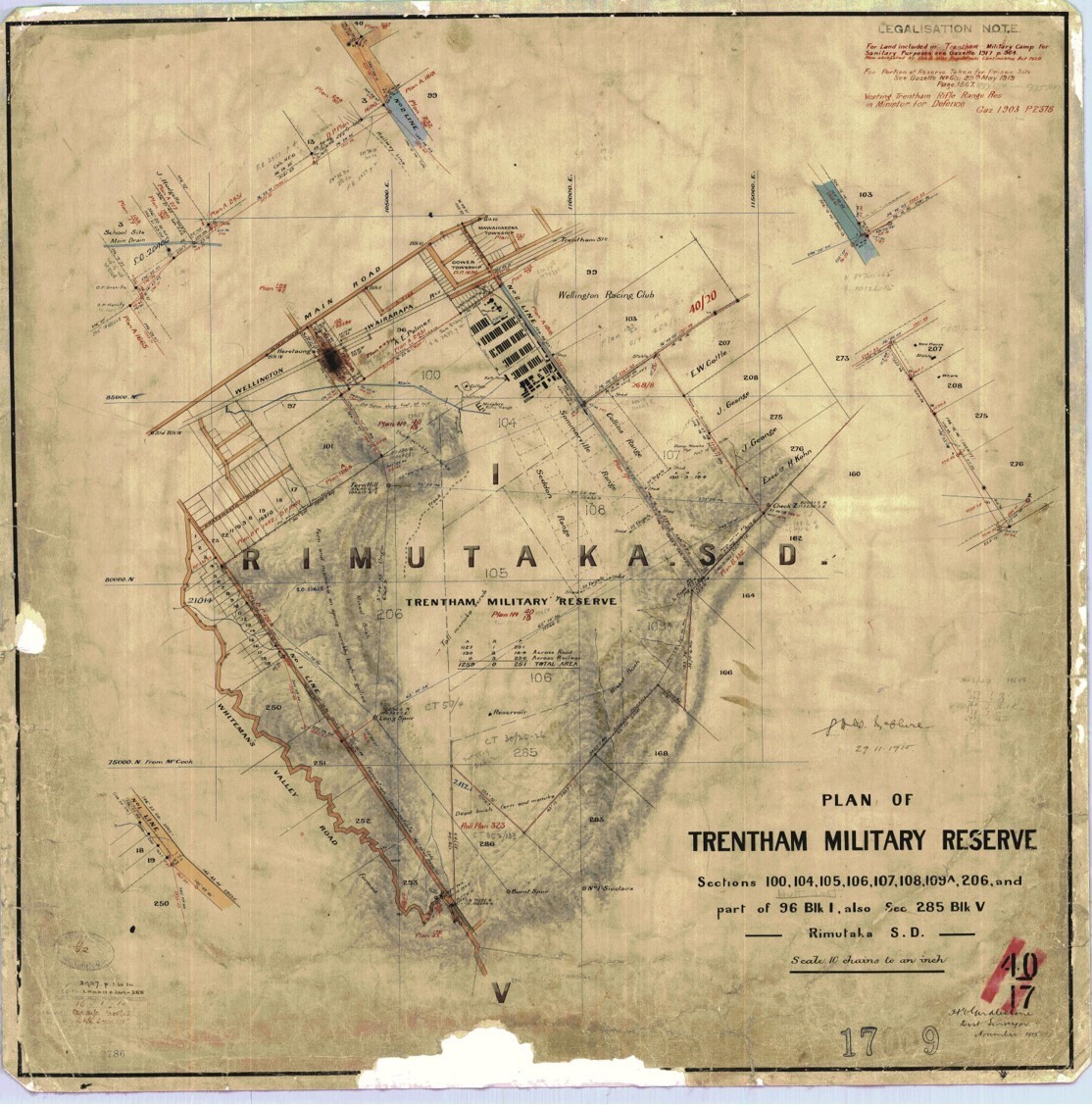 Plan of Trentham Military Reserve; 1915