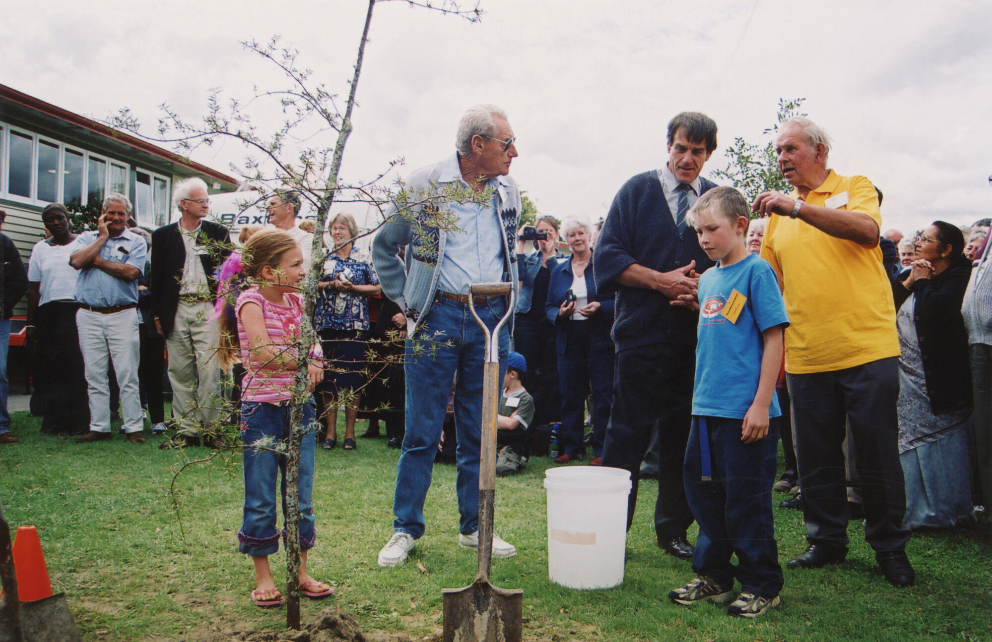 Trentham School 75th Reunion; Planting of Trees; 2004