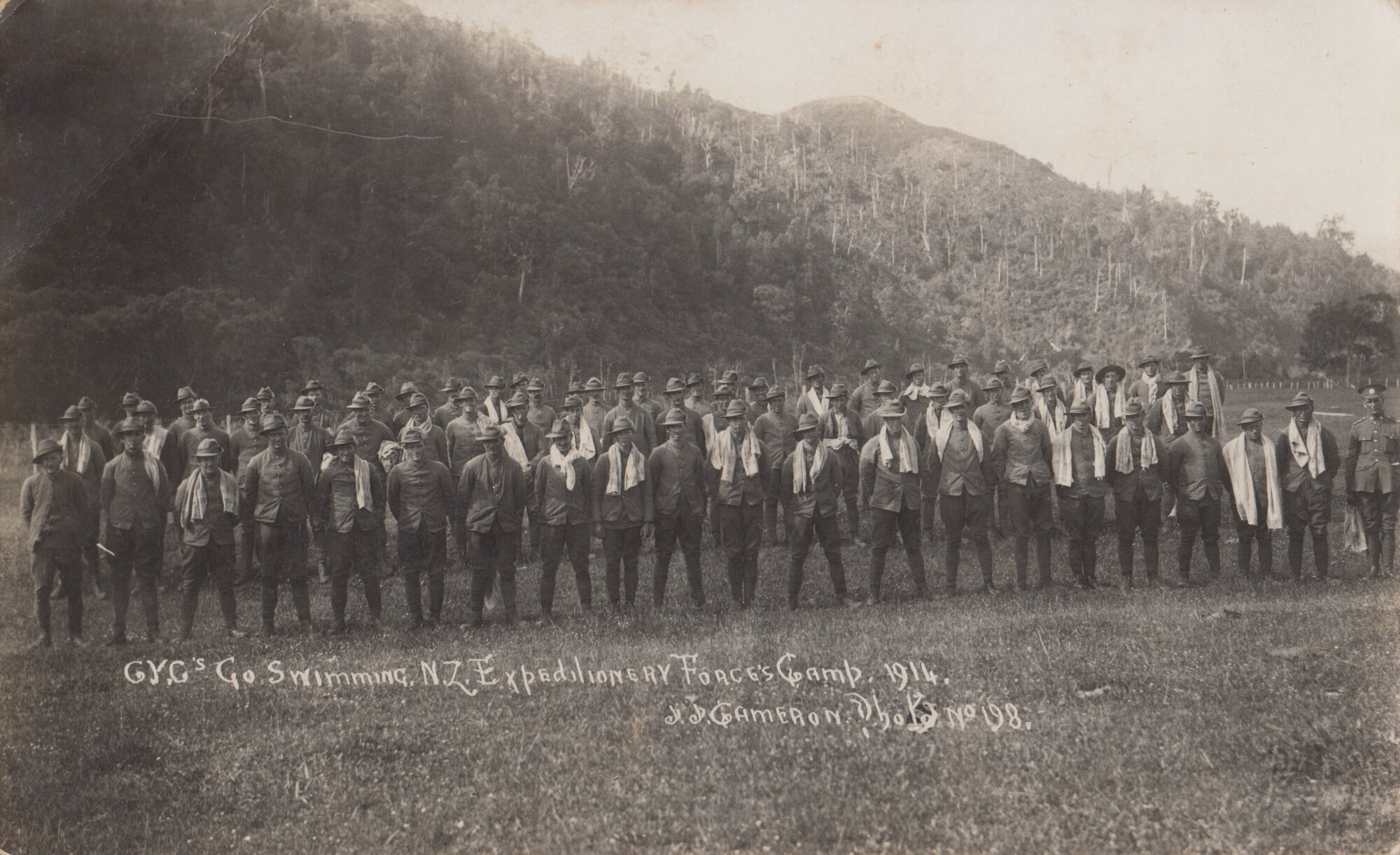 CYC [?] Go Swimming; Trentham Military Camp; 1914 