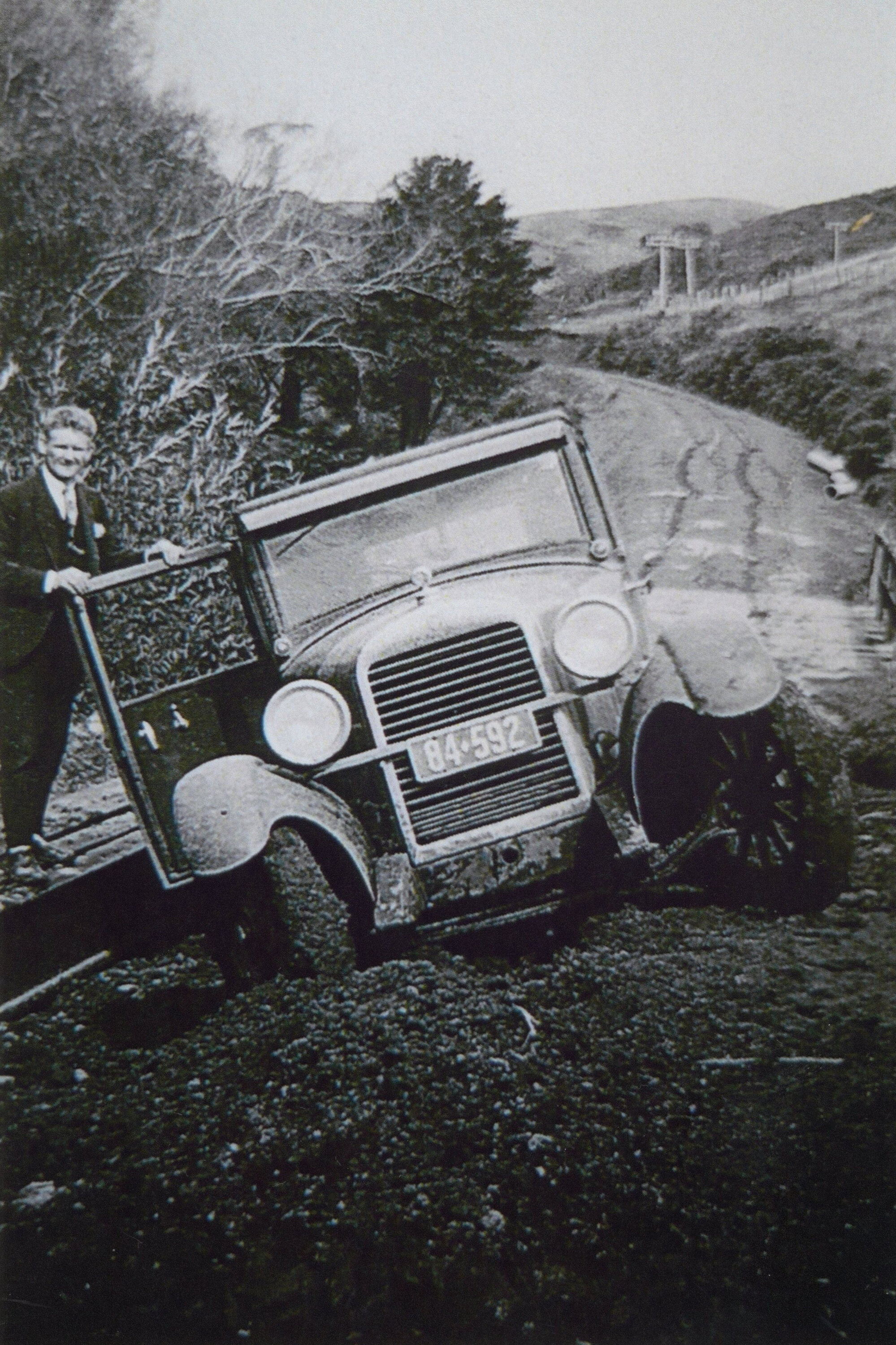 Frank Benge's Car, Stuck in Mud; ca. 1930s