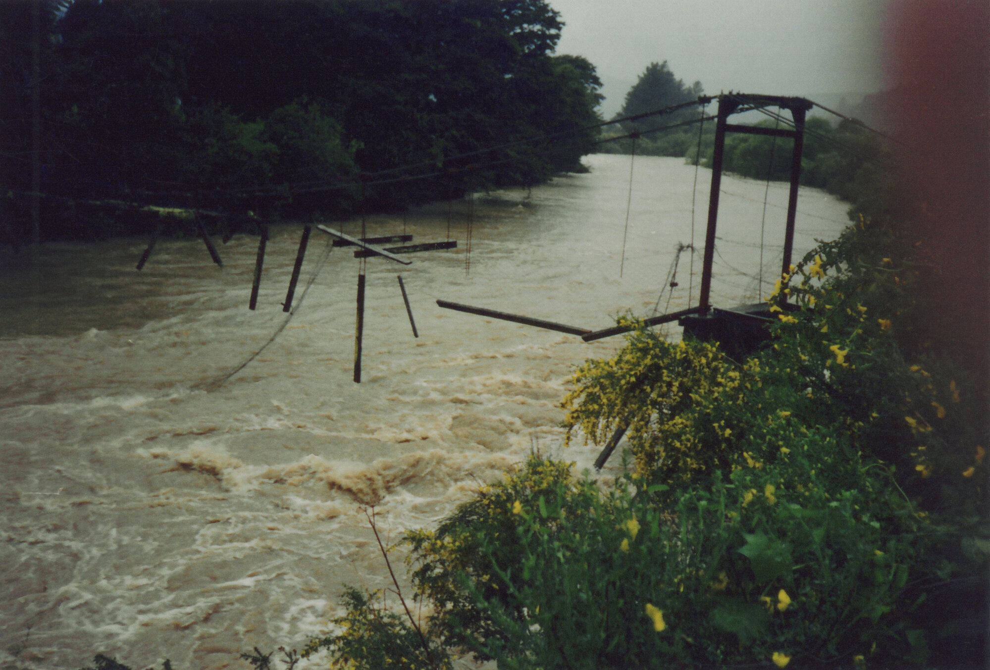 Remains of Benge Swing Bridge; ca. 1990s
