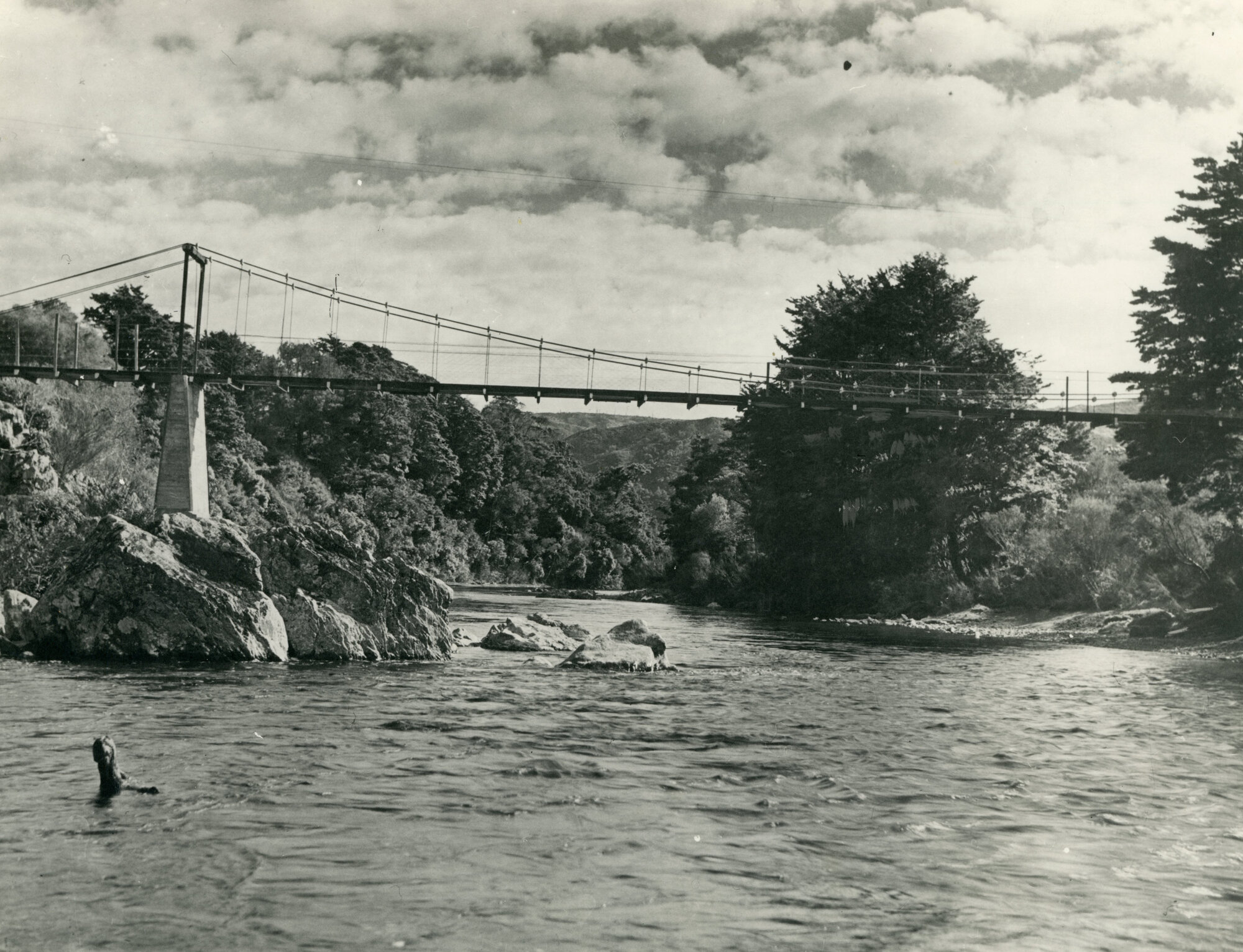Frank Benge's Suspension Bridge; ca. 1935