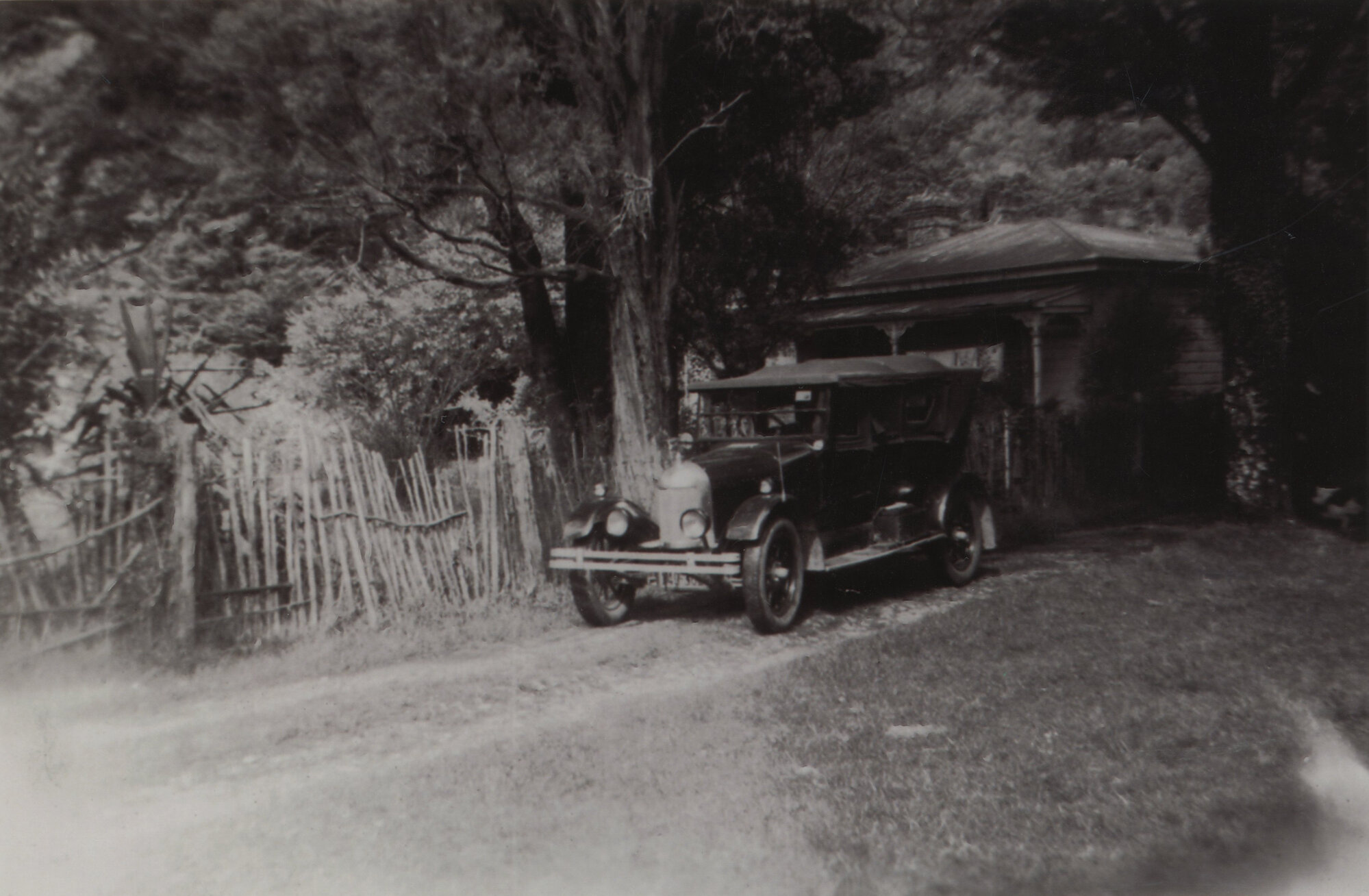 Ivan Benge's Morris Cowley Car at Frank Benge's Property; ca.1950s