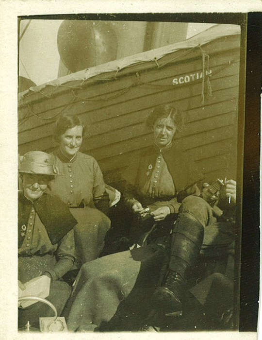 Sister Teresa Butler (back right) Aboard Ship; 1915