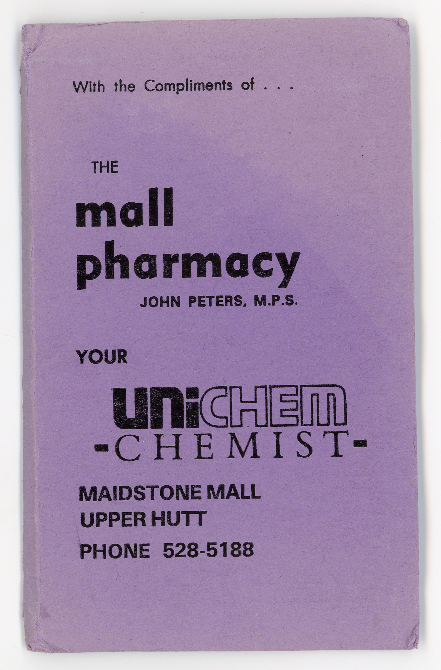 The Mall Pharmacy; Complimentary Notebook; 1995
