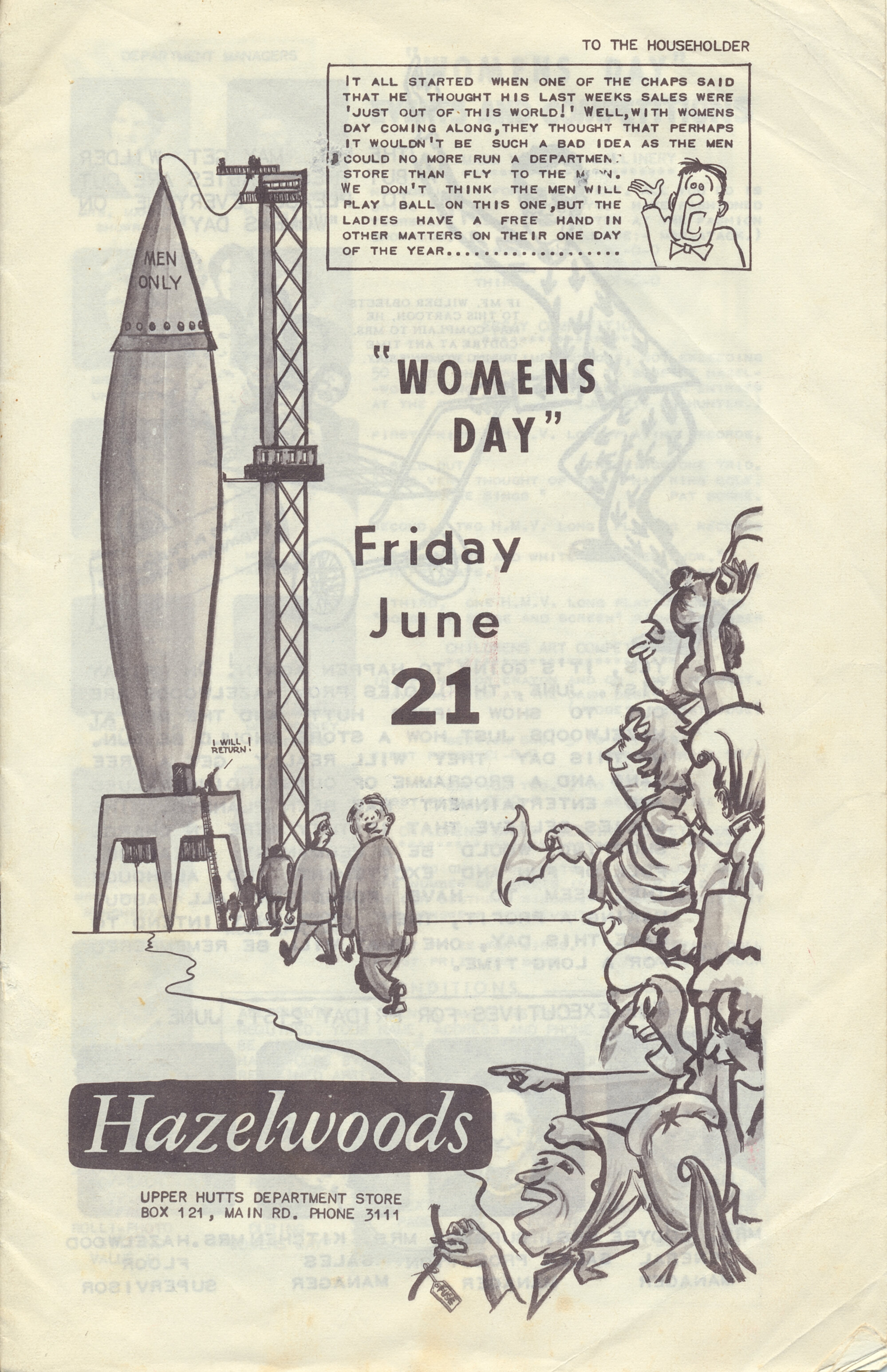 Hazelwoods Women's Day promo, June 1963