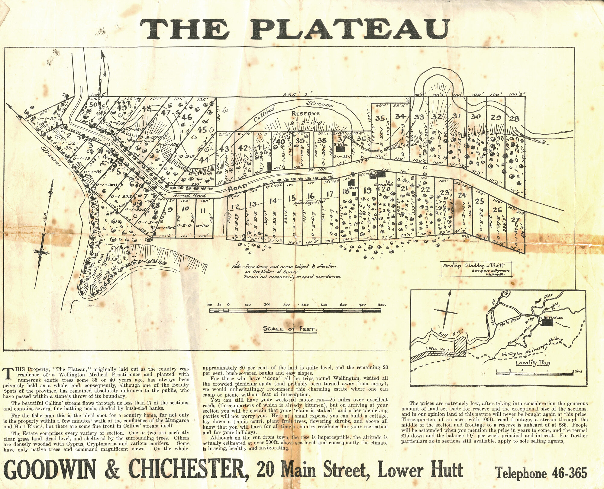 Map of the Plateau, c.1930s