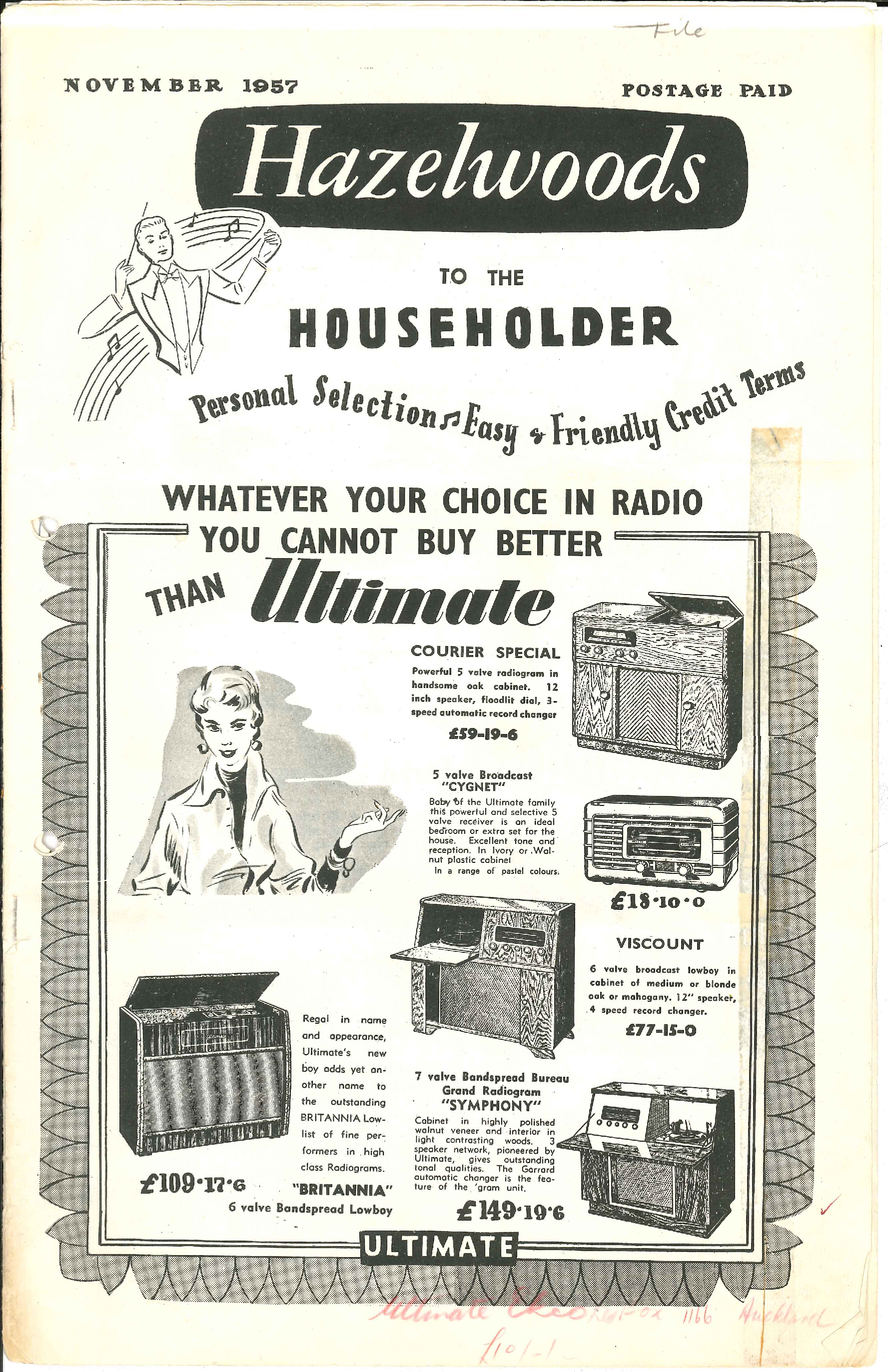 Hazelwoods promotional booklet, November 1957