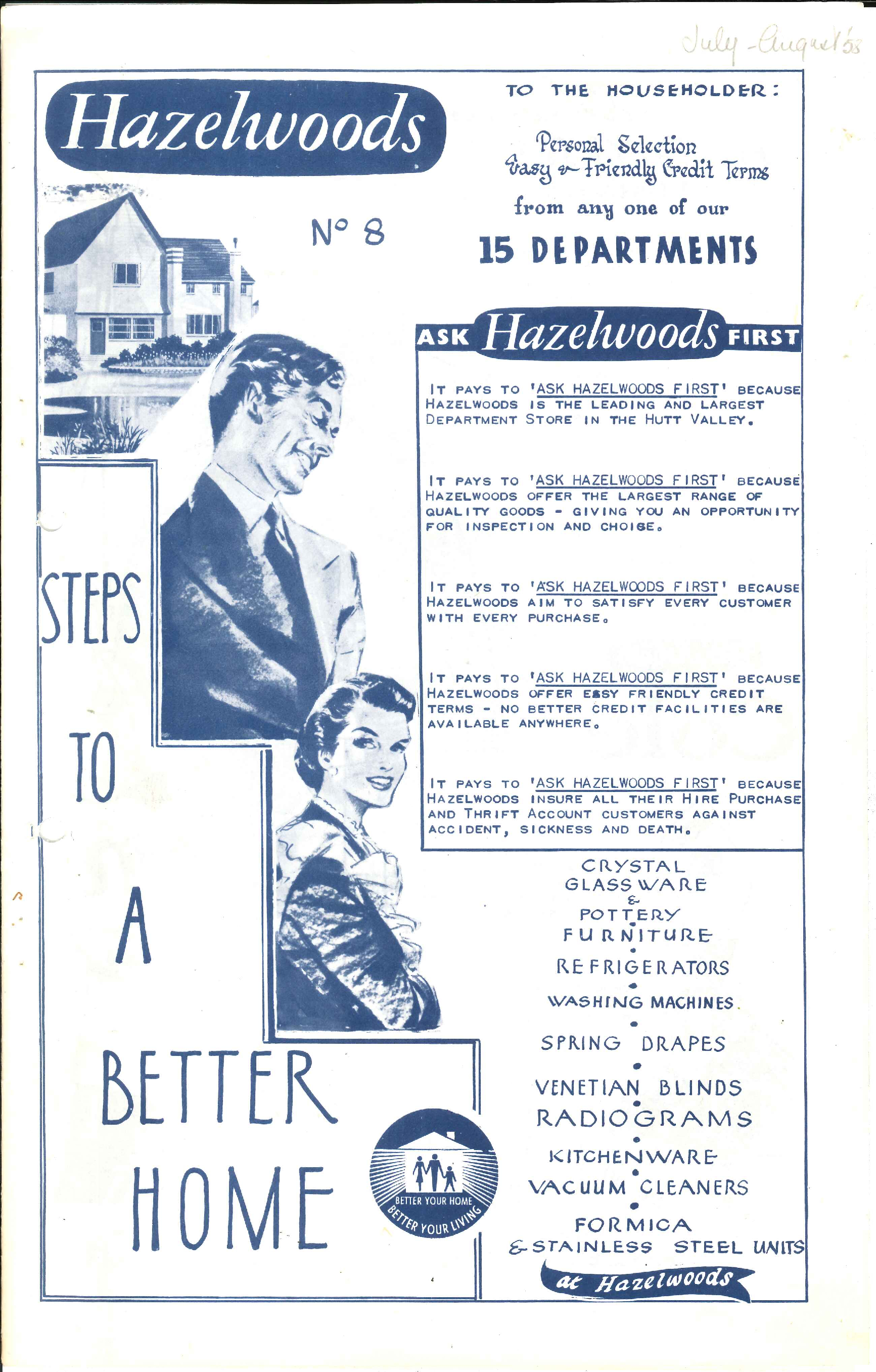 Hazelwoods promotional booklet, July&ndash;August 1958