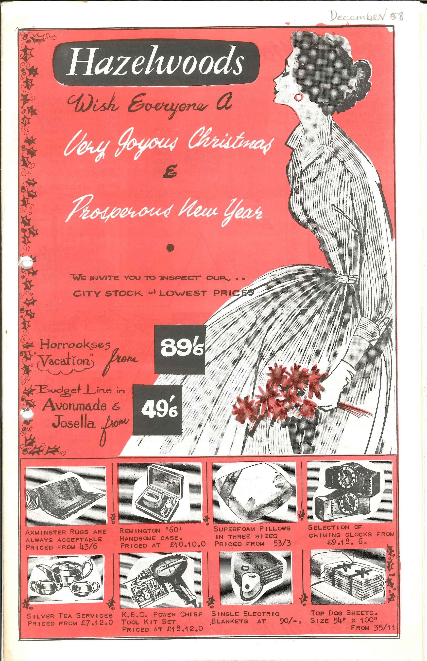 Hazelwoods Christmas booklet, 1958