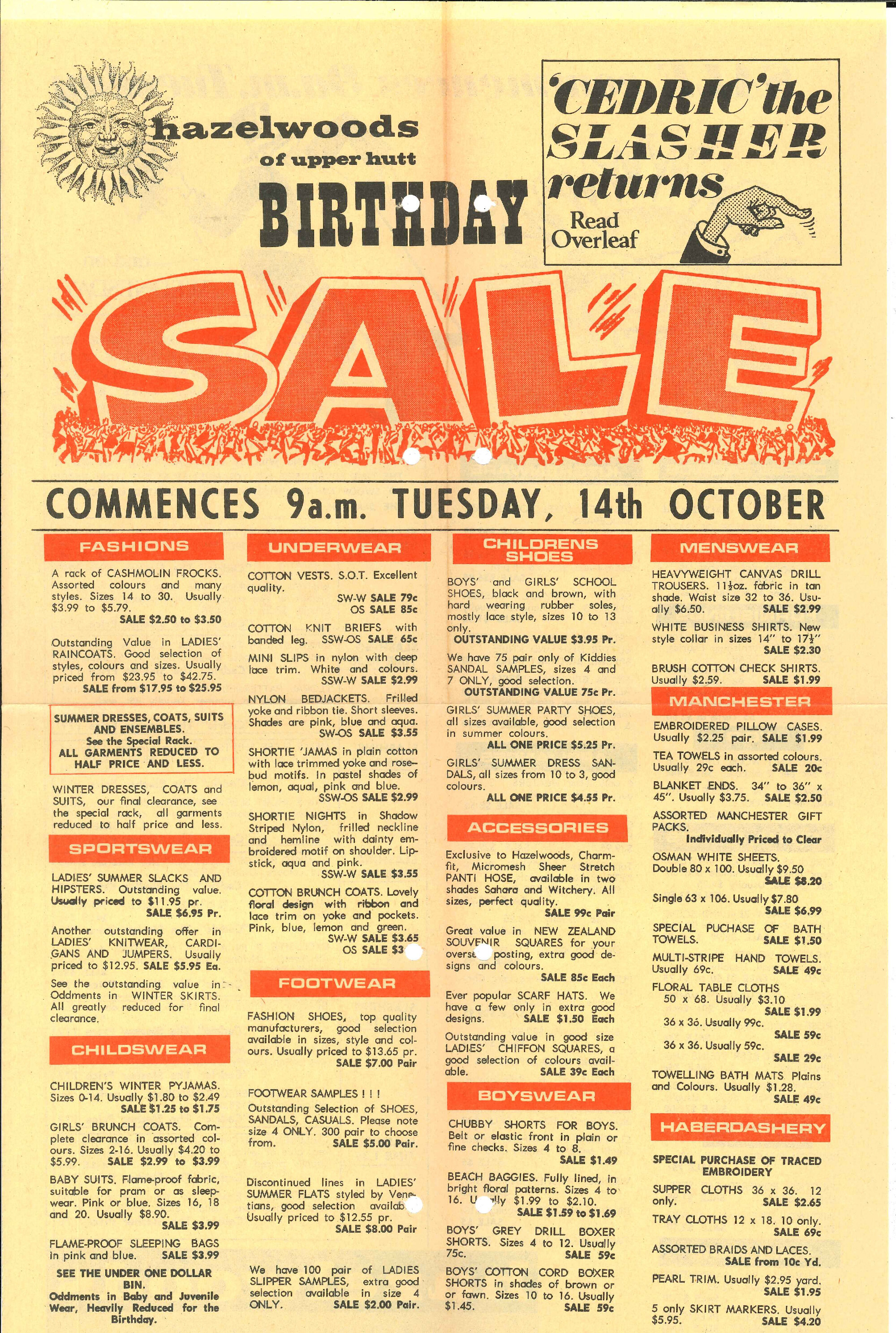 Hazelwoods birthday sale