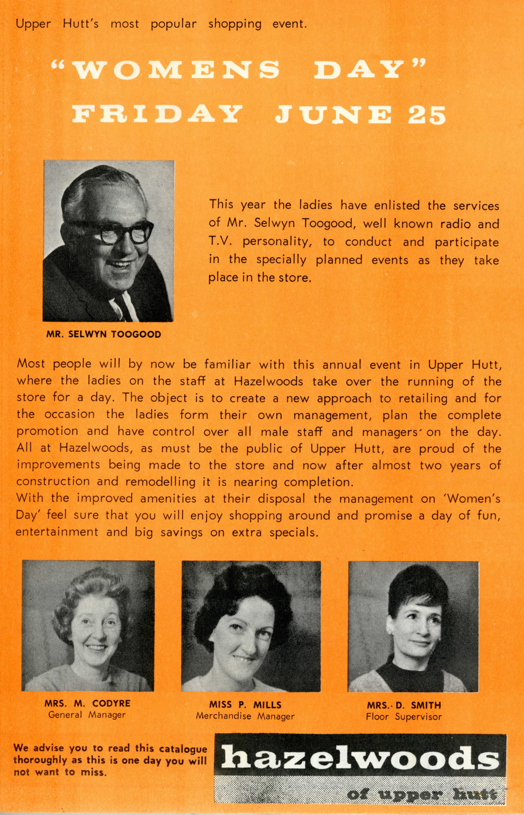 Hazelwoods Women's Day flyer, June 1971