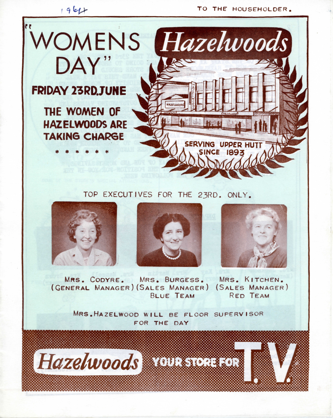 Hazelwoods Women's Day promotional booklet, June 1961