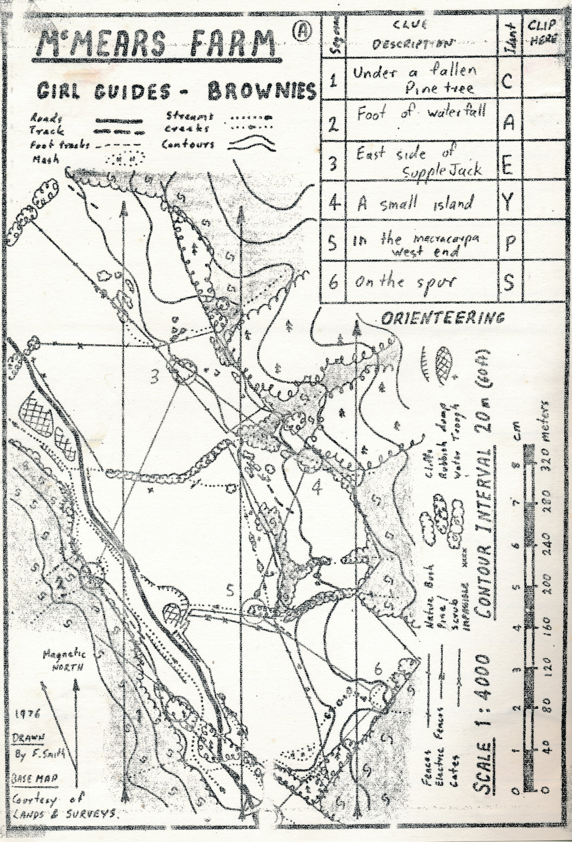 Girl Guides; First Silverstream Company; Orienteering Map; November 1976