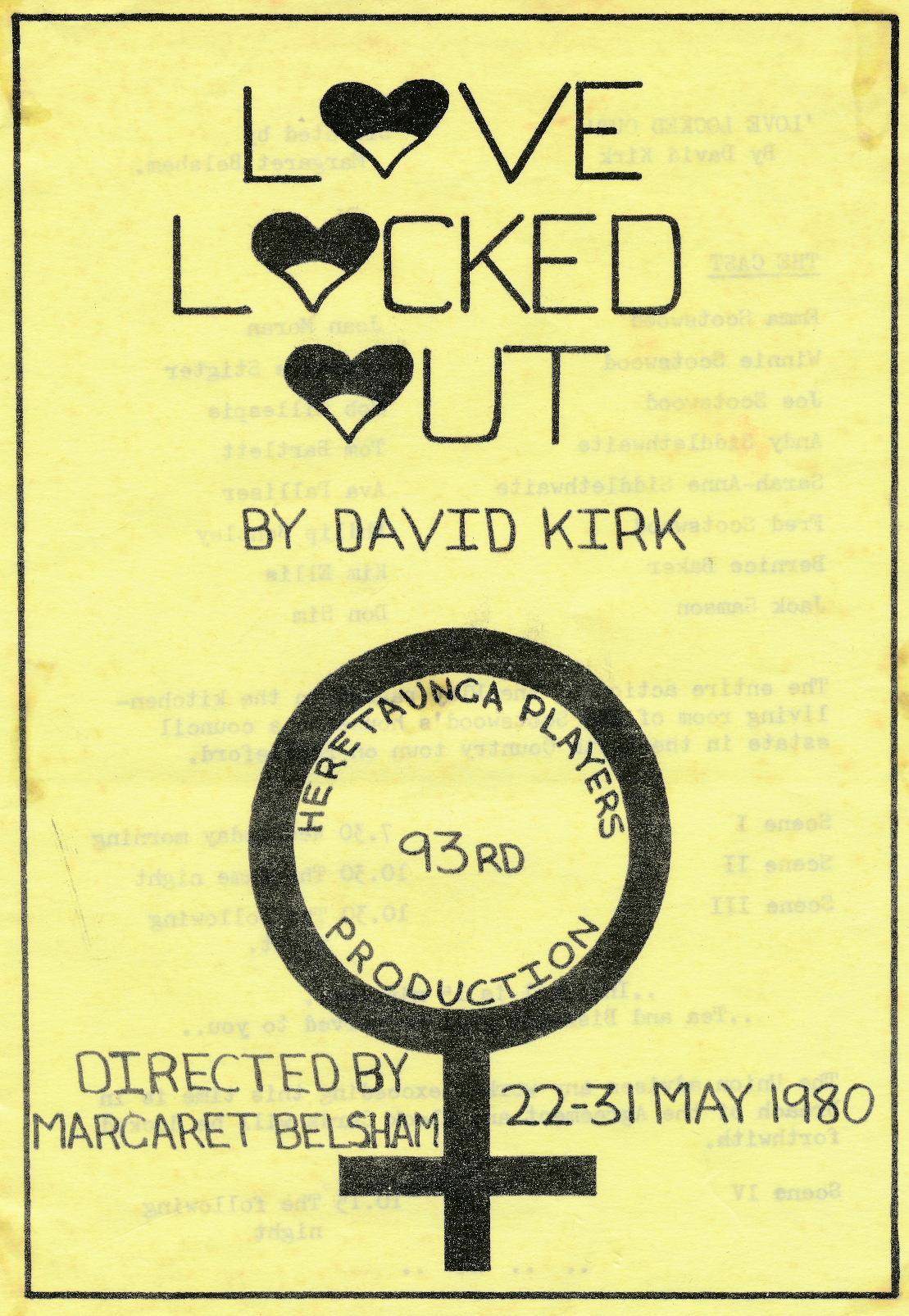 Heretaunga Players; Programme; Love Locked Out