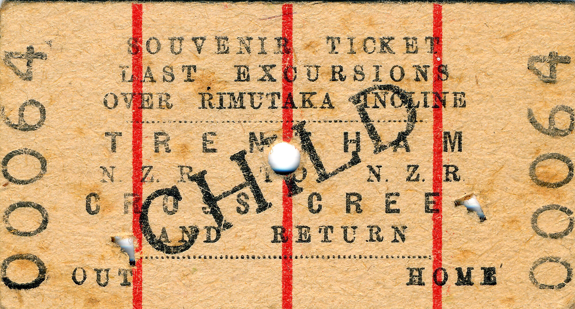 Rimutaka Incline Last Excursion, 1955, Train Ticket (Sager 12)