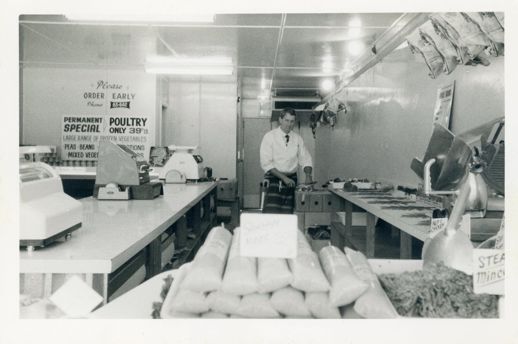 Maidstone Butchery; Behind the Counter; ca. 1966-1970